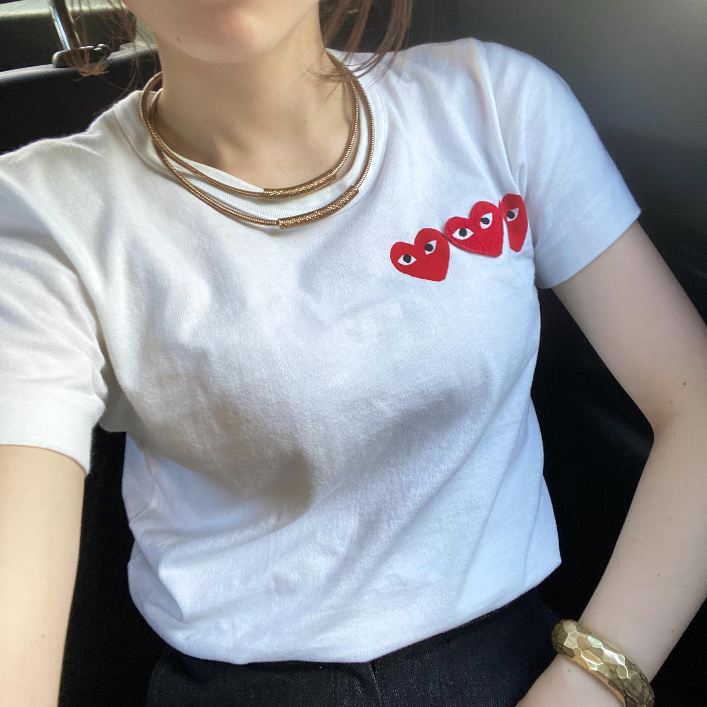 심플한 포인트👀🖤꼼데 반팔티 이미지2