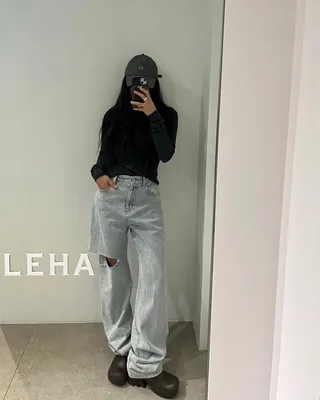 나른한 휴일👖힙한 와이드 데님 이미지
