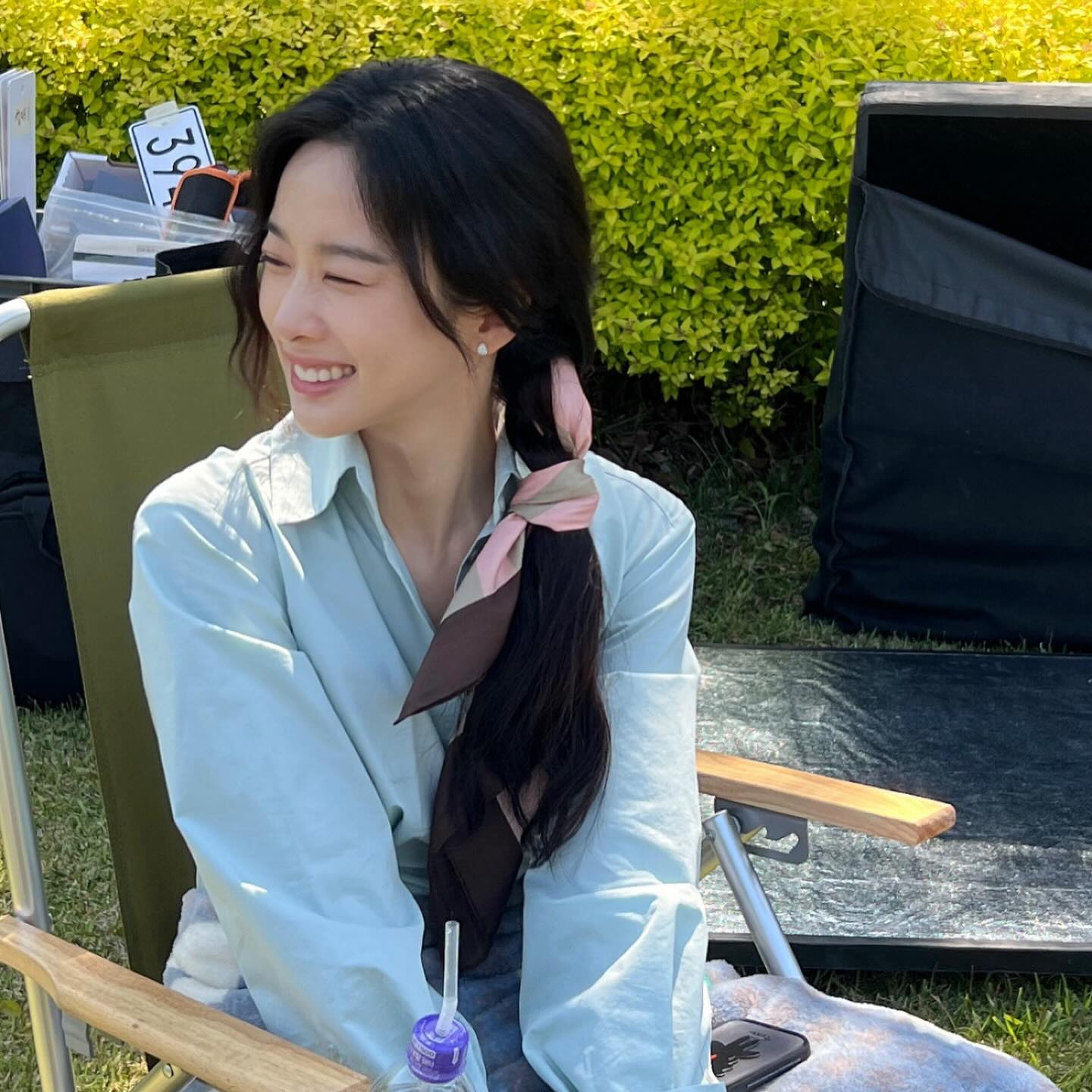 스카프로 감성 있는 묶음머리👱🏻‍♀️💖 이미지
