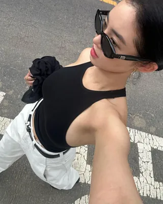 미니멀해🤍🖤흰바지+검정벨트 이미지