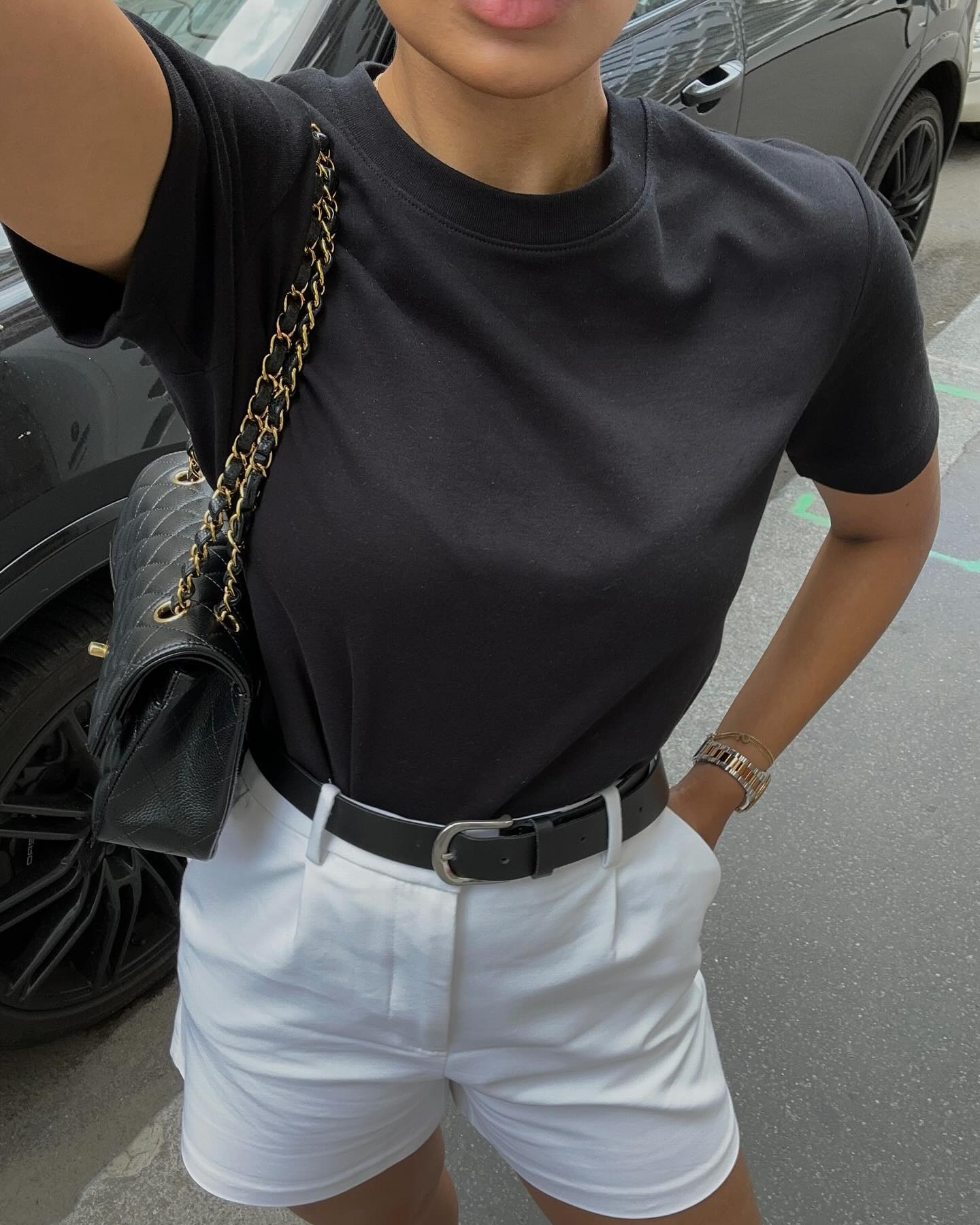 출근룩🖤🤍무지반팔+숏슬랙스 이미지