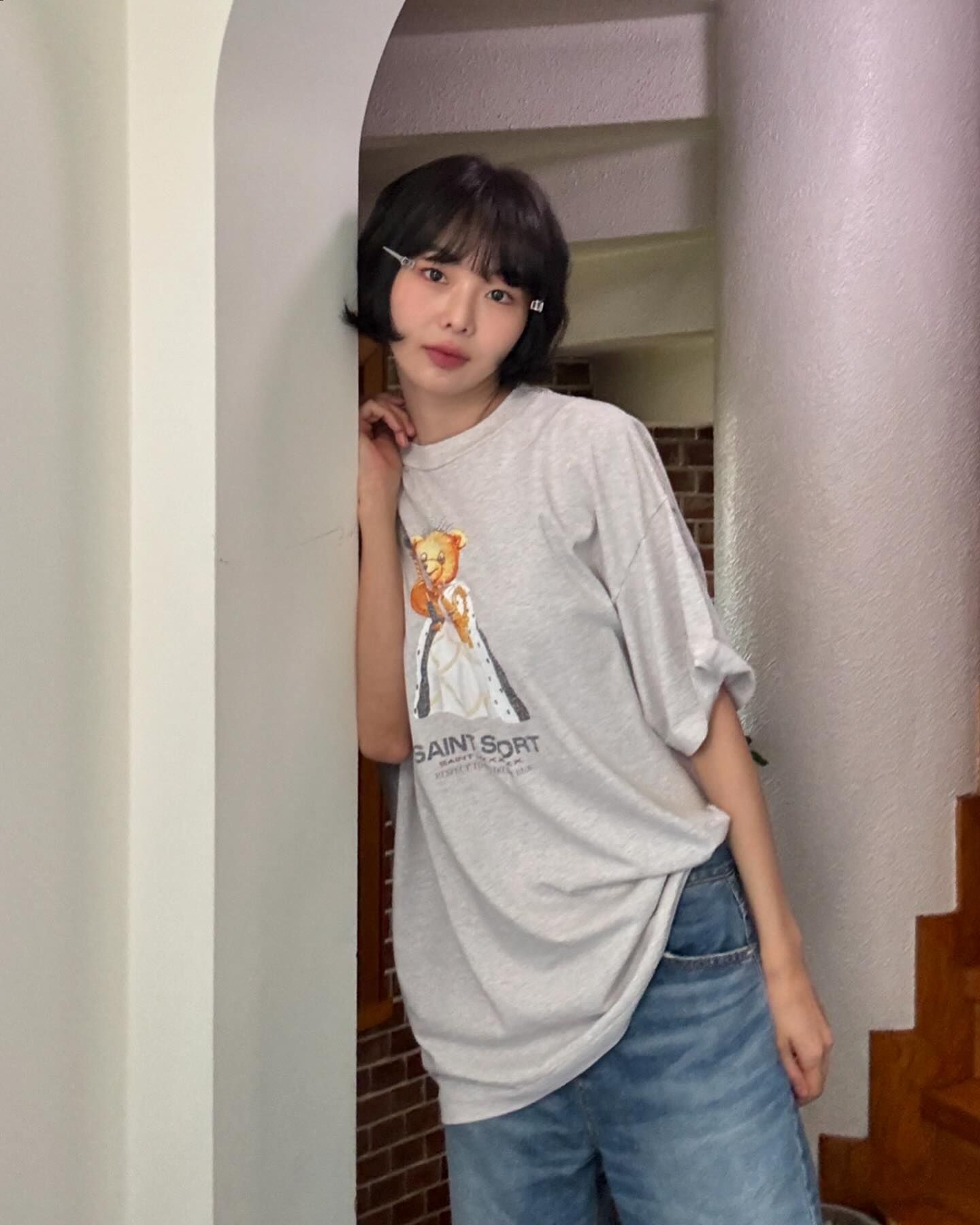 시크한 데일리템🩶그레이 반팔티 이미지4