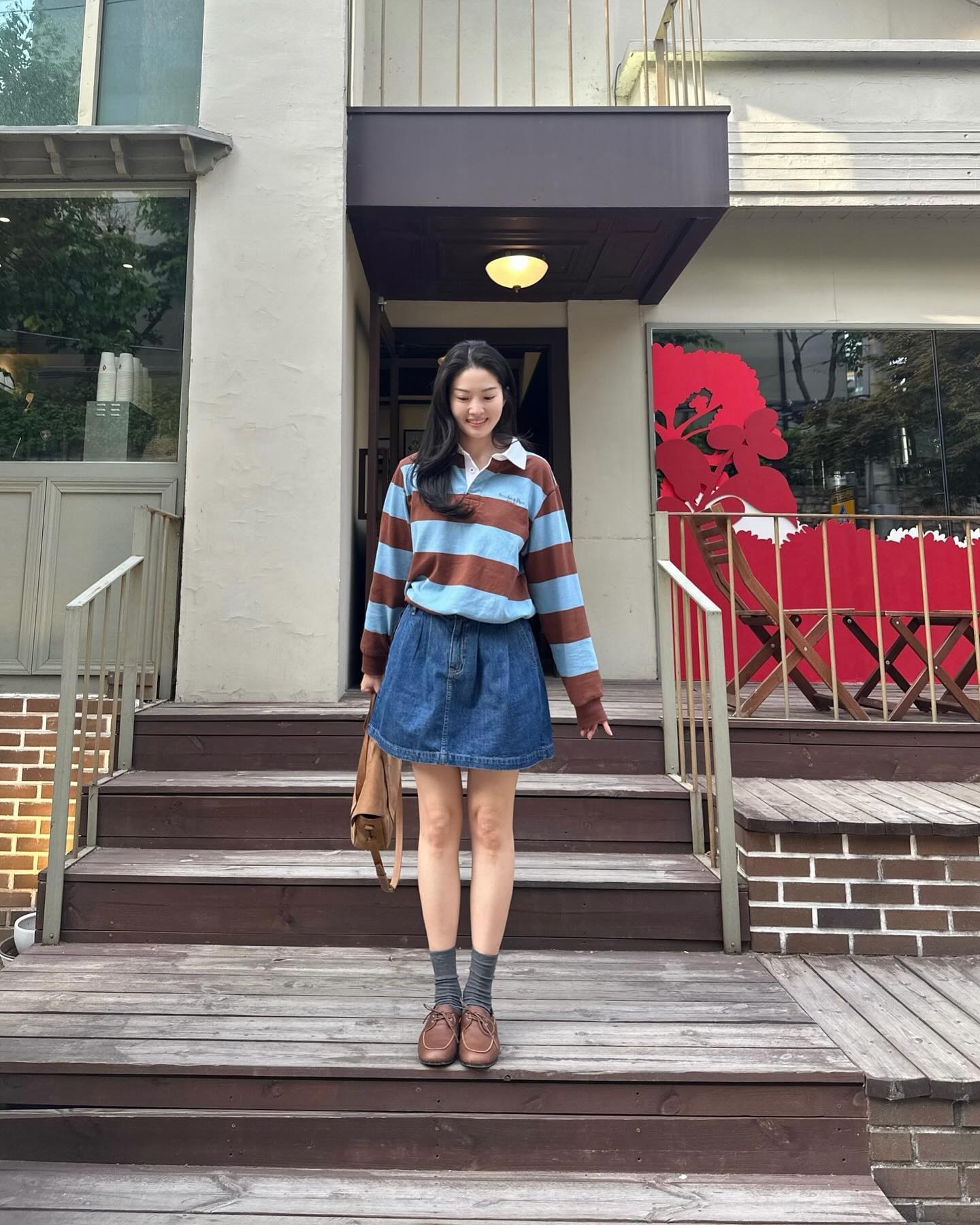 가을 휘뚜루템💙데님스커트룩 이미지