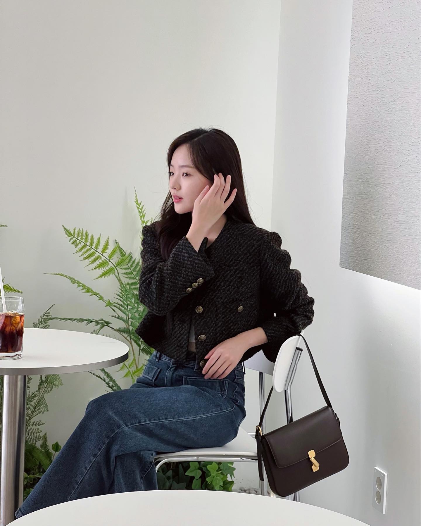 가을 깔끔룩🖤블랙트위드+데님 이미지4