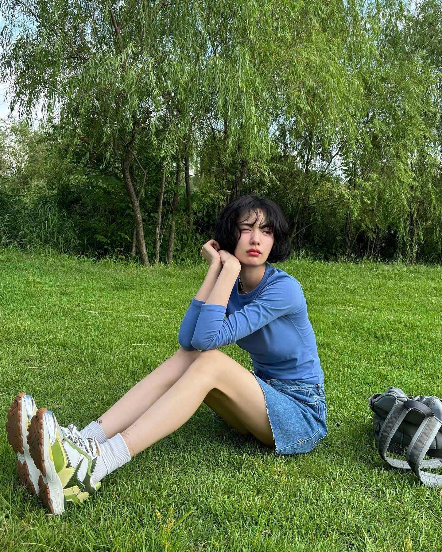 나나 중청+블루 조합💙청량한 가을 소풍룩🍂 이미지5