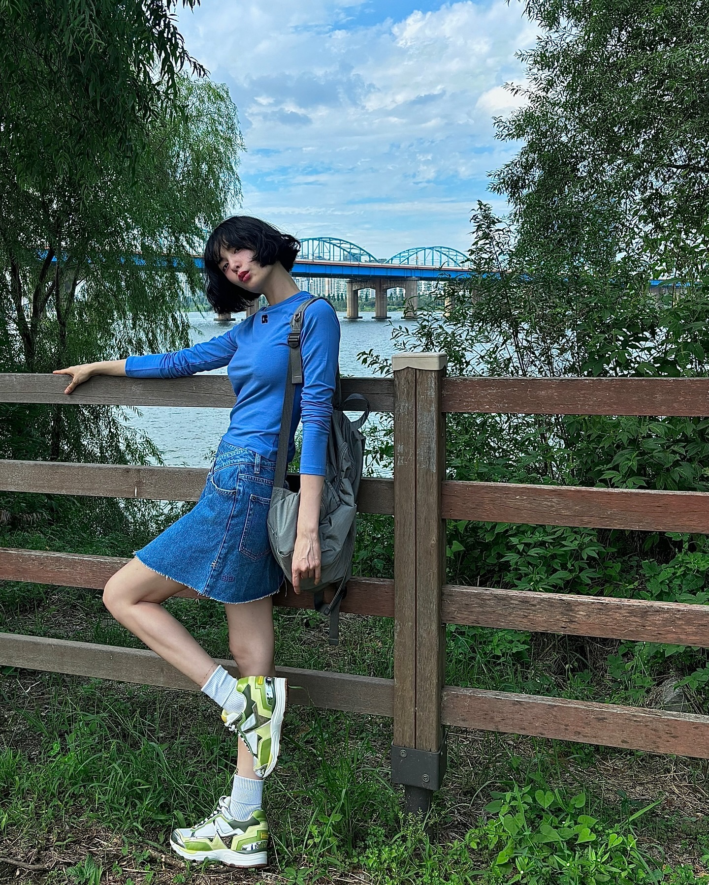 나나 중청+블루 조합💙청량한 가을 소풍룩🍂 이미지6