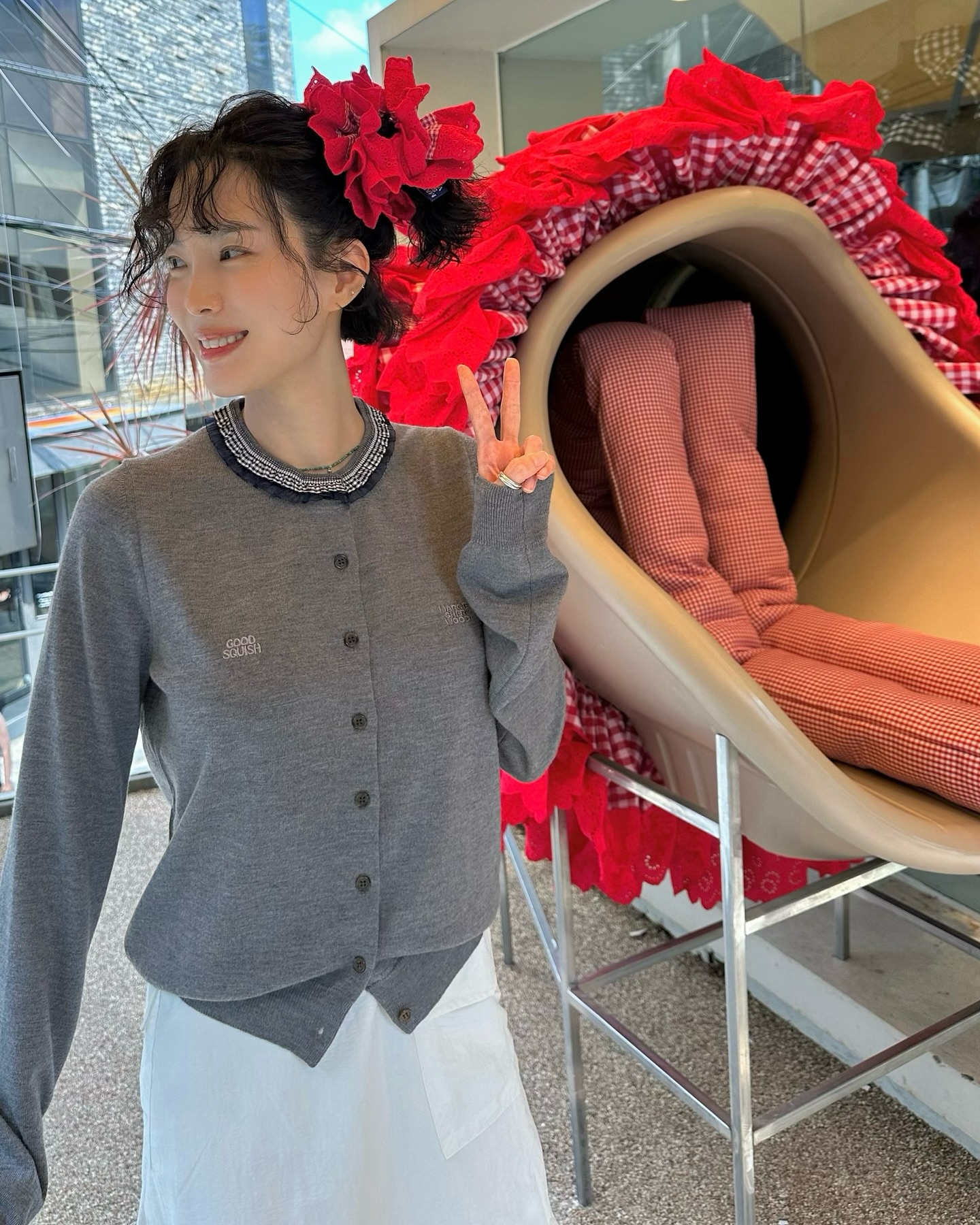 가디건 단독으로 입기 좋은 날씨❤️ 이미지