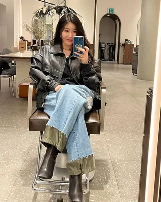 청순힙 무드 필수템🖤레더자켓 이미지