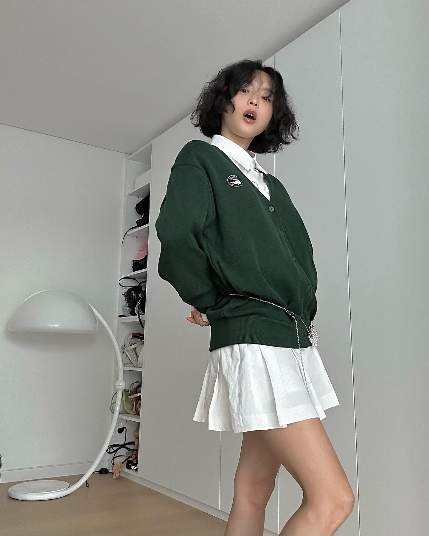 셔츠에 니트 가디건 걸쳐🧶 이미지6