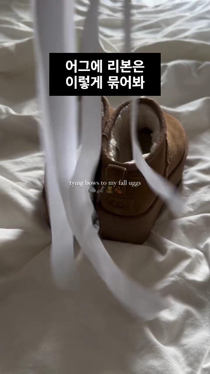 어그에 리본 예쁘게 다는 법🎀 이미지