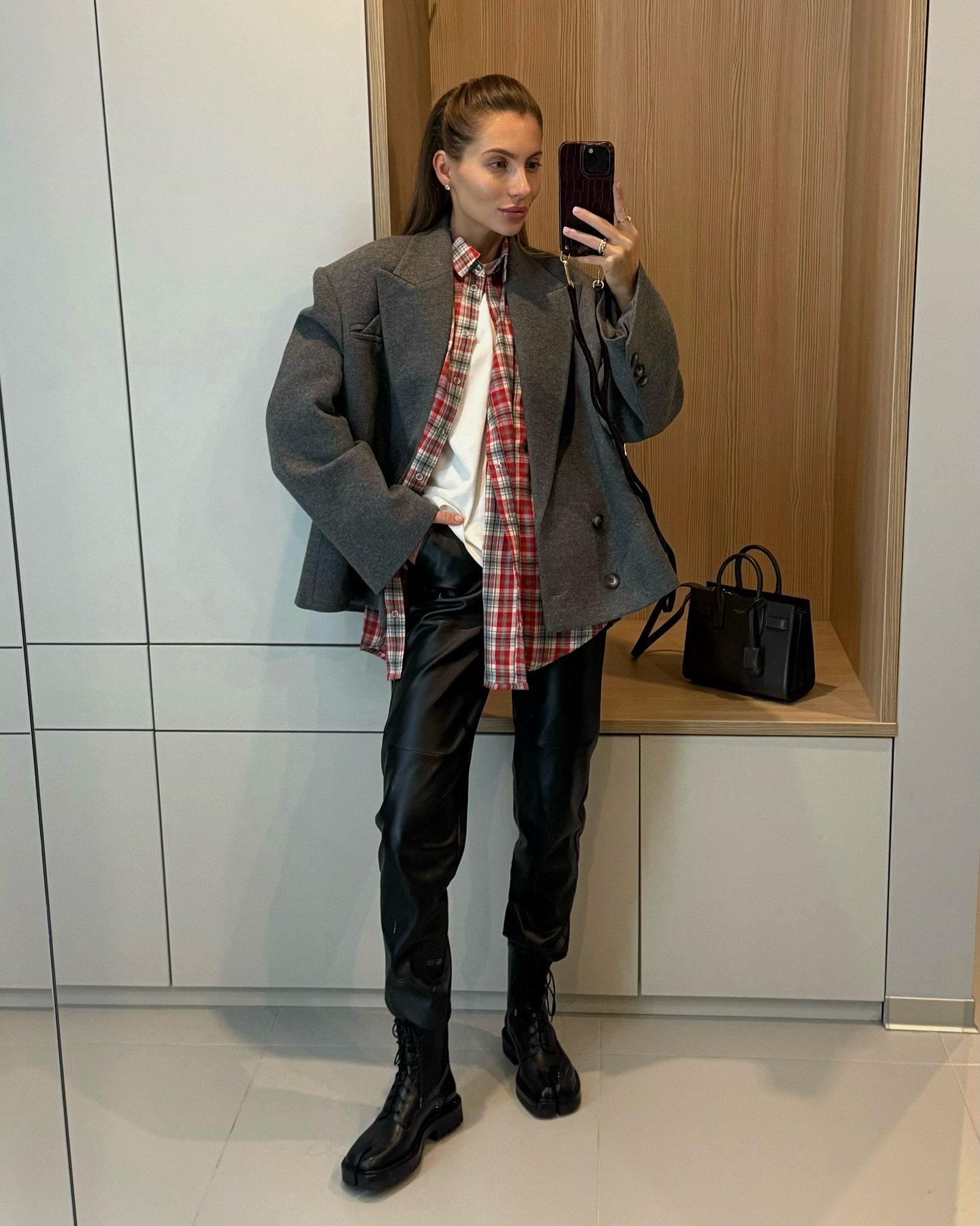 체크셔츠 겨울 활용법❤️ 이미지