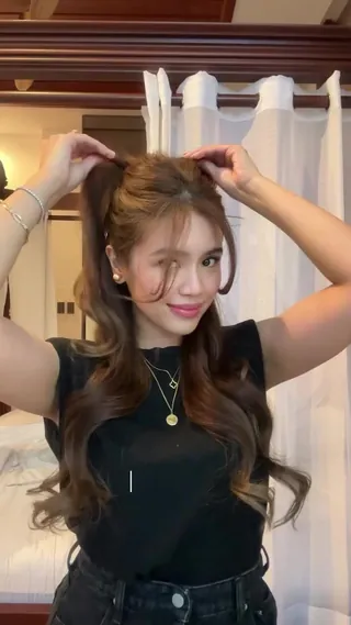 집게로 반묶음하는 쉬운 방법👱♀️✨ 이미지