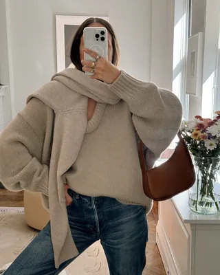 기본 중의 기본🧶👖니트+청바지 이미지