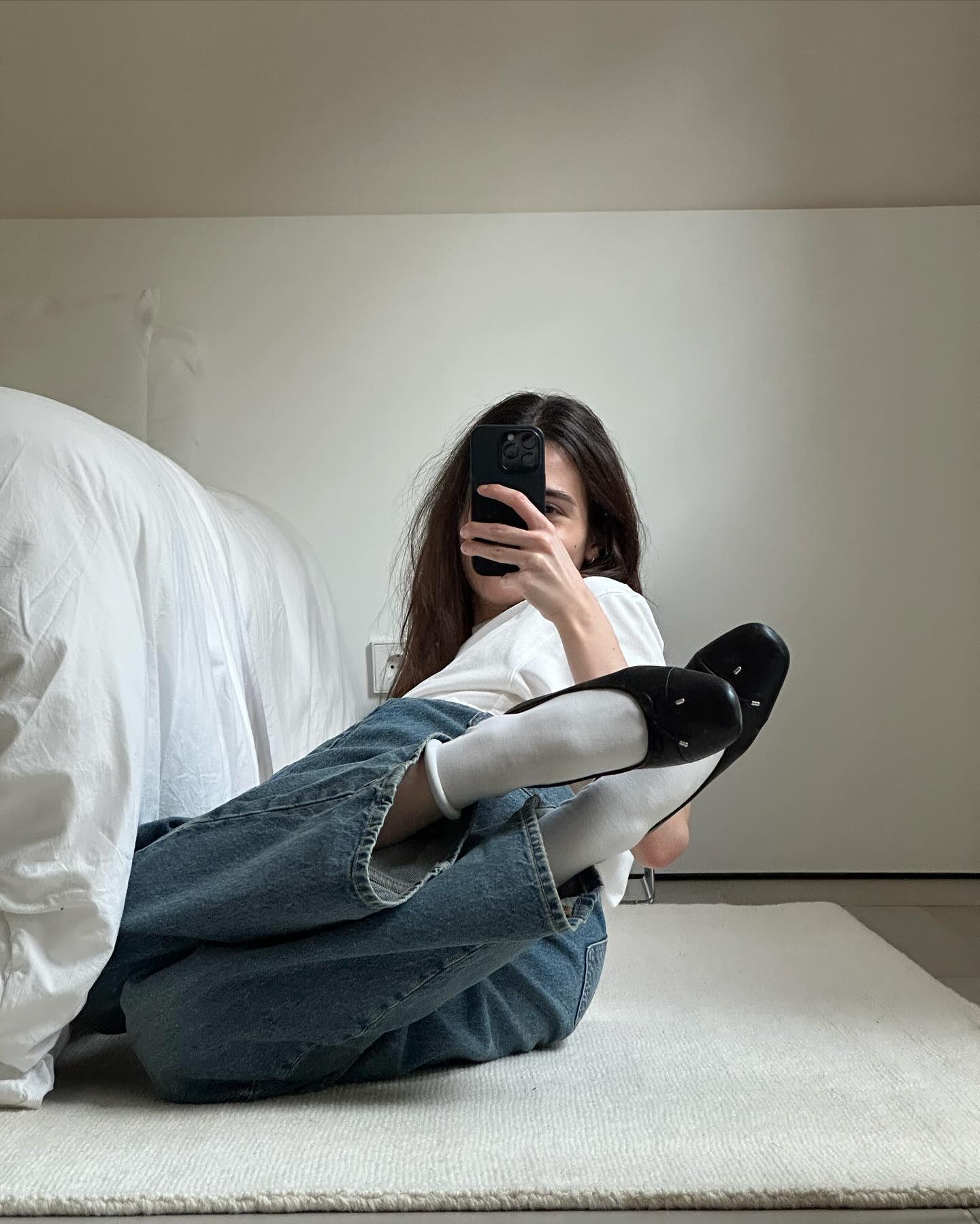 귀여운 조합🤍플랫슈즈에 양말 더하기 이미지