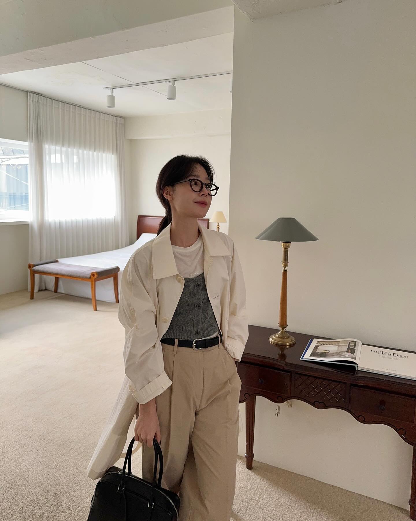 꾸안꾸 정석 베이지색 팬츠🤎 이미지