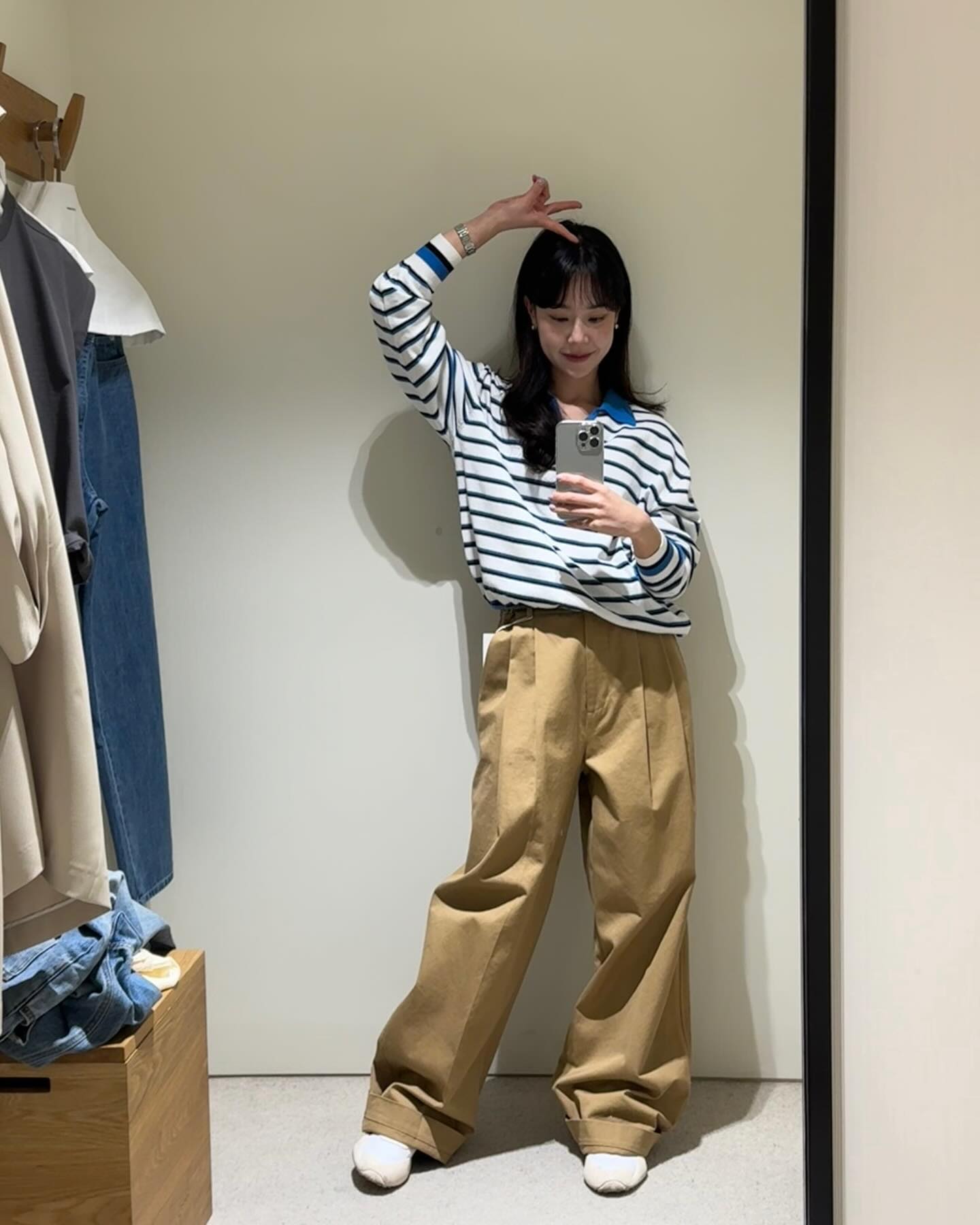 꾸안꾸 정석 베이지색 팬츠🤎 이미지3