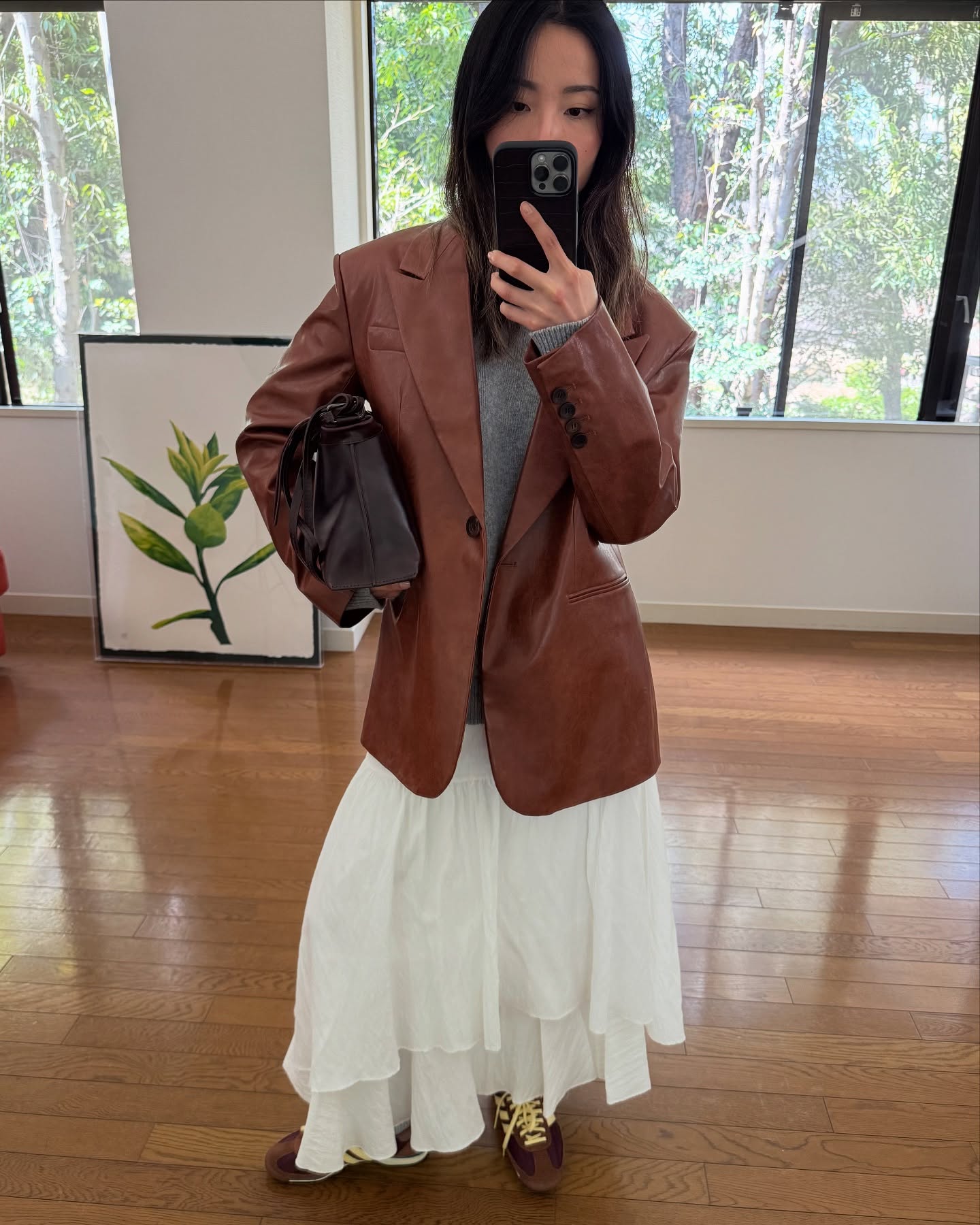 봄 휘뚤마뚤템🤍화이트 롱스커트 이미지7