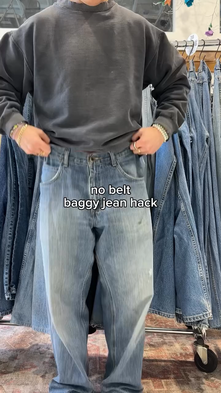 벨트는 없고, 허리는 클 땐, 이렇게!👖 이미지