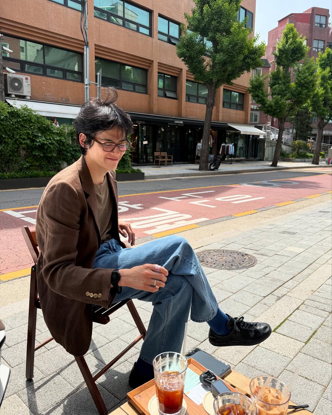 얇은 티에 블레이저 툭👥 이미지2