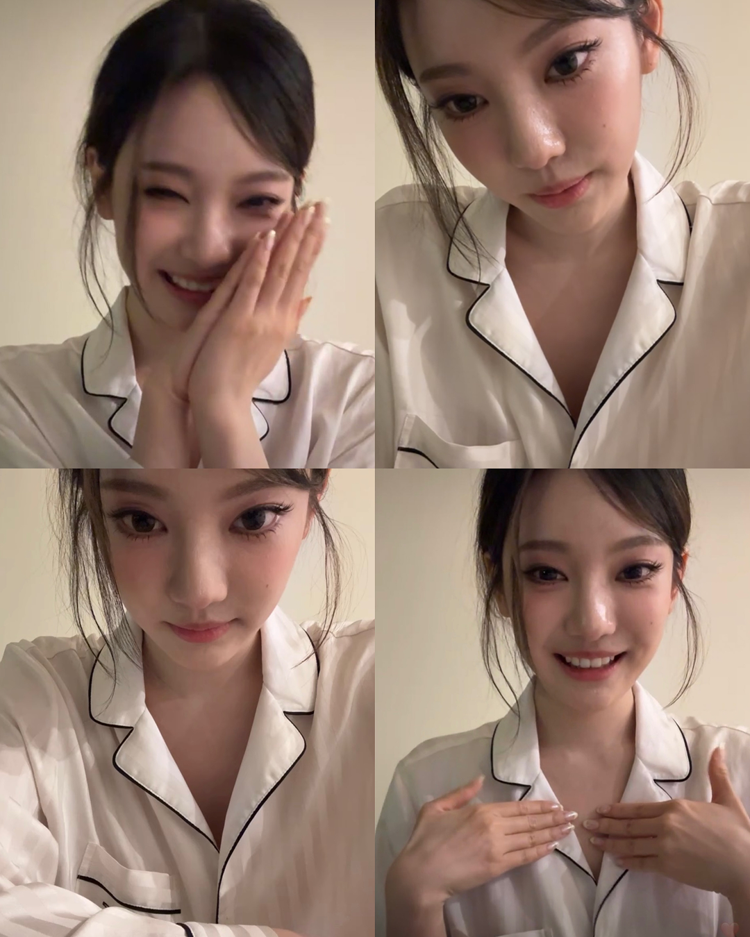 잠옷까지 남다른 센스💖
예쁜 사람들은 잠옷까지 왜 이렇게 예쁠까요? 궁금해!!🛌

홈웨어조차 스타일리시한 셀럽들의 파자마를 소개합니다.

1. 닝닝, 빅토리아 시크릿 화이트 로고 스트라이프 새틴 롱 파자마 세트
화이트 스트라이프와 로고 패턴이 포인트인 새틴 파자마 셋업으로 광택감 있는 소재와 여리여리한 실루엣이 단정하면서도 고급스러운 무드를 완성해줍니다.

2. 박환희, 스내피커들 루비 럴러바이 파자마 세트
러블리한 감성의 코튼 소재로 은은한 컬러감으로 아늑하고 따뜻한 룩을 연출합니다.

3. 한소희, 디올 셰 모아 셔츠 & 팬츠 세트
실크 트윌에 파리 지도 프린트가 더해진 셋업으로 예술성과 고급스러움을 동시에 담은 디올 특유의 감성으로 편안함과 스타일을 모두 갖춘 럭셔리 홈웨어입니다.

 이미지