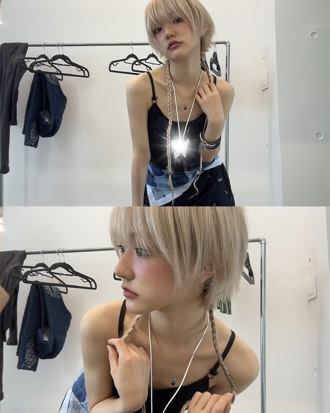 베이비 브레이드로 포인트 주기🤍
얇게 땋은 한 가닥으로도 귀엽고 힙하게 완성✨
 이미지7