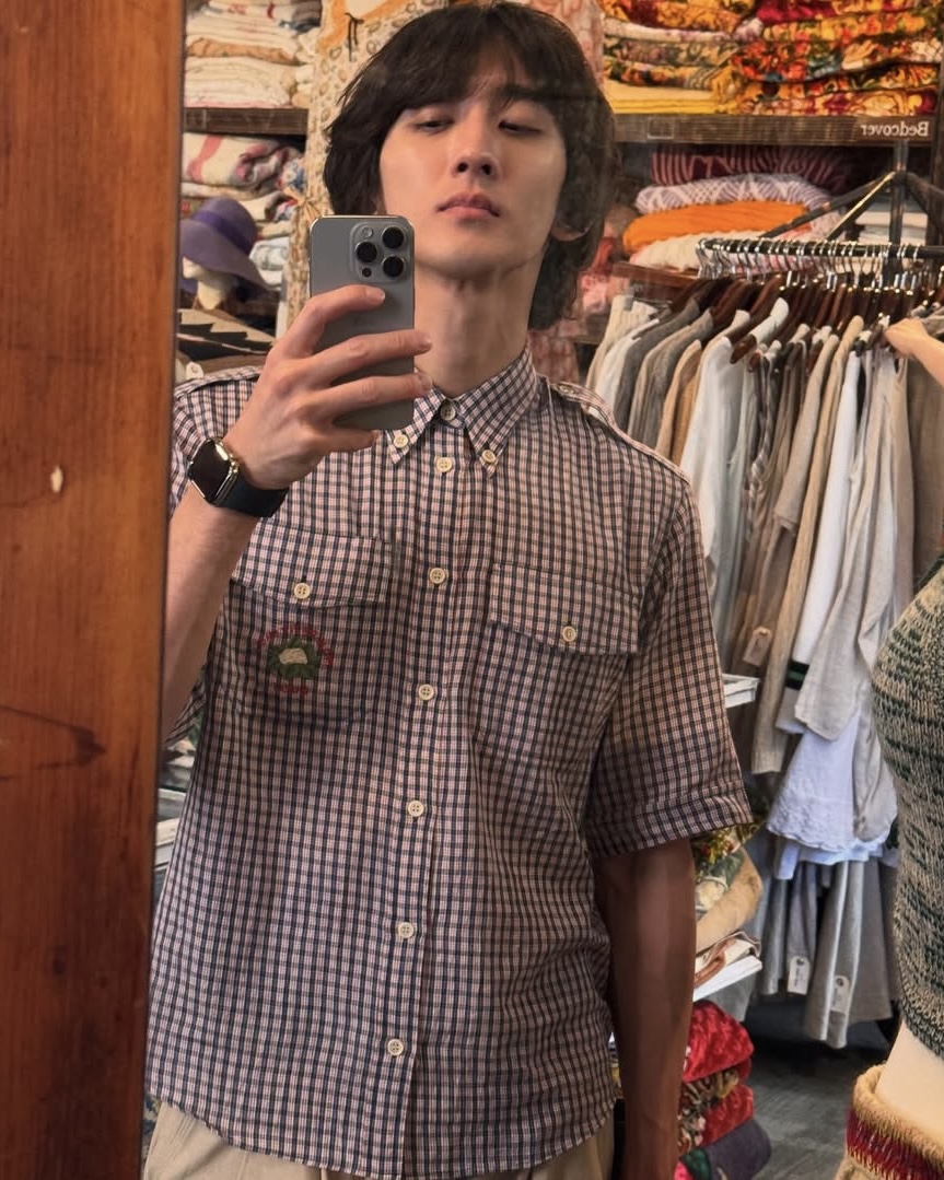 시원하게 체크 반팔셔츠👔 이미지4
