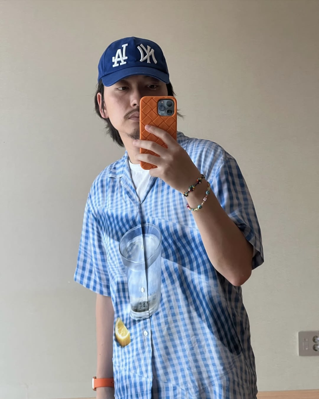 시원하게 체크 반팔셔츠👔 이미지