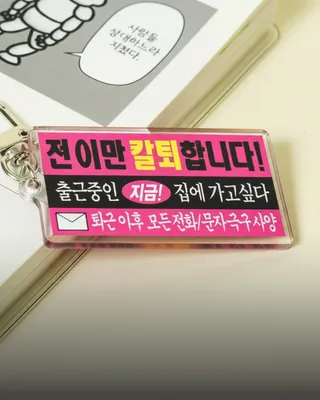 단돈 천원이다. 부적 챙겨라.💵
다이소가 빌어주는 내 칼퇴와 행복🥹💼
다이소에서 밈 키링을 출시했습니다. 직장인이라면 무조건적인 공감을 자아내는 솔직하고 당당한 메세지가 담겨있으며, 마트 가격표를 닮은 키링까지 재치만점이네요.
가격은 1,000원이며, 종류는 총 4가지로 ‘칼퇴’, ‘행운만땅’, ‘칼퇴보장’, ‘행운나눔’으로 구성되어 있습니다. 이미지