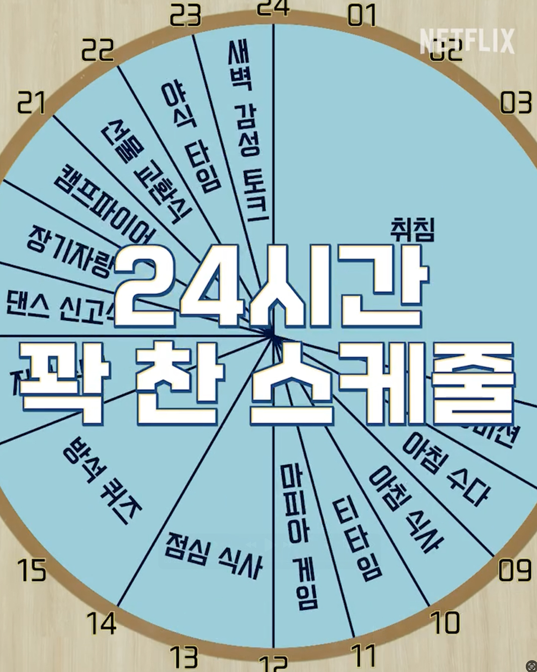 '유재석 캠프' 티저 공개🍿⛺️
변우석 일주일 아프게 만들었다는 소문...
유재석이 변우석, 이광수, 지예은과 함께 수련회의 추억을 자극합니다. 오는 5월 26일 첫 공개되는 넷플릭스 '유재석 캠프'는 숙박객들과 떠들고 놀아 재끼는(?) 일상 탈출 단체 캠프 예능인데요.
2박 3일 동안 꽉찬 캠프 계획표를 보면 기상미션, 삼시세끼 챙겨주고, 오후에는 게임, 저녁에는 장기자랑, 밤에는 새벽 감성타임까지 숙박객들을 위해 마련된 24시간 꽉 찬 캠프 프로그램이 기대를 모으고 있습니다. 이미지5