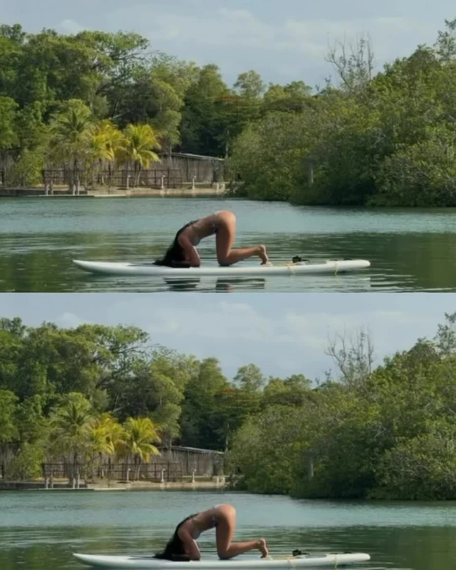 두아 리파의 놀라운 코어 운동법 🏄🏻♀️ 탄탄한 복근과 몸매를 자랑하는 두아 리파가 강 위에서 특별한 운동법을 공개했습니다. 서핑보드 위에서 요가를 즐기는 것은 물론, 흔들리는 보드 위에서 물구나무까지 성공한 두아 리파. 보드 위에서 균형을 잡기 위해서는 강한 코어와 상당한 집중력이 필요한 동작인데요. 평소에도 요가와 필라테스, 웨이트 트레이닝 등을 꾸준히 즐기는 것으로 알려진 두아 리파. 복근 관리도 이 정도 난이도라니, 역시 두아 리파입니다. 이미지