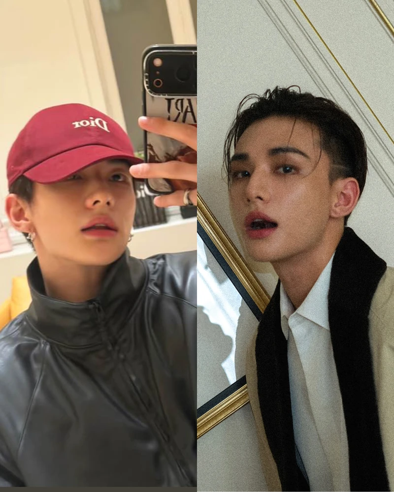 스키즈 현진의 ON & OFF 👑
디올왕자 스키즈 현진의 디올쇼 전후 모습이에요.
쇼에 가기 전에는 디올 캡에 가죽 재킷을 매치해 편안한 무드를 보여줬다면, 쇼에서는 화이트 셔츠에 블랙 칼라 디테일을 더한 룩으로 한층 정제된 분위기를 완성했습니다.
ON이어도 OFF여도 미모만큼은 늘 ON인 현진입니다. ❤️🔥 이미지1