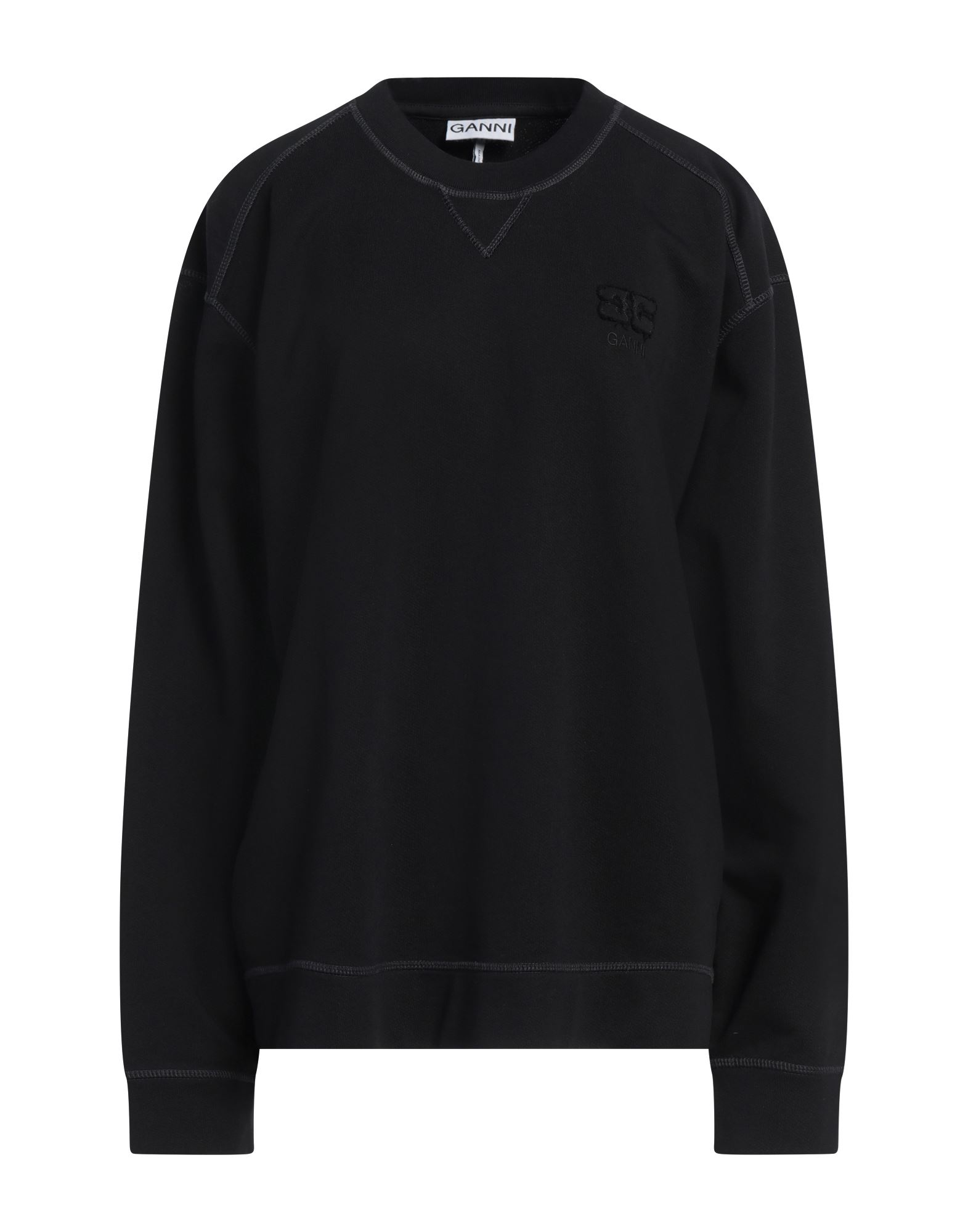 프렌치 테리, 자수 로고 장식, 솔리드 컬러, 크루넥, 롱 슬리브, 포켓 없음, 세탁기로 세탁, 표백 금지, 건조기 사용불가. 이미지