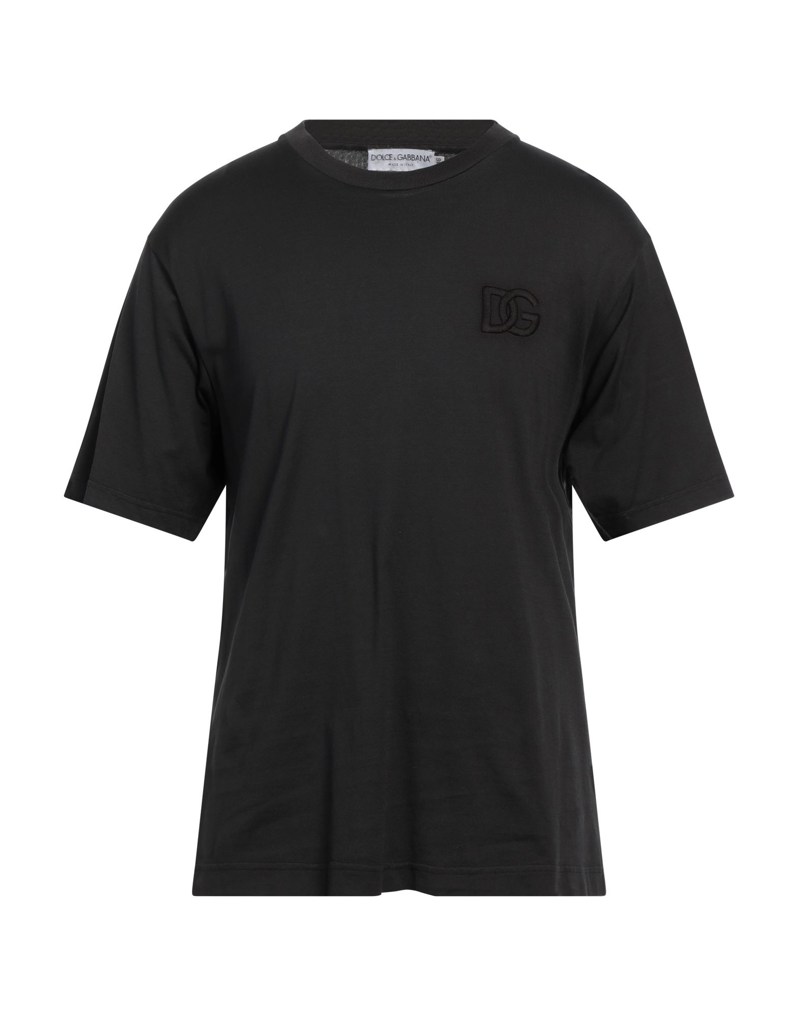 베이직 티, 저지, 솔리드 컬러, 자수 로고 장식, 크루넥, 쇼트 슬리브, 세탁기로 세탁, 표백 금지, 건조기 사용불가, 이 브랜드는 사이즈가 크게 나옵니다. 이미지