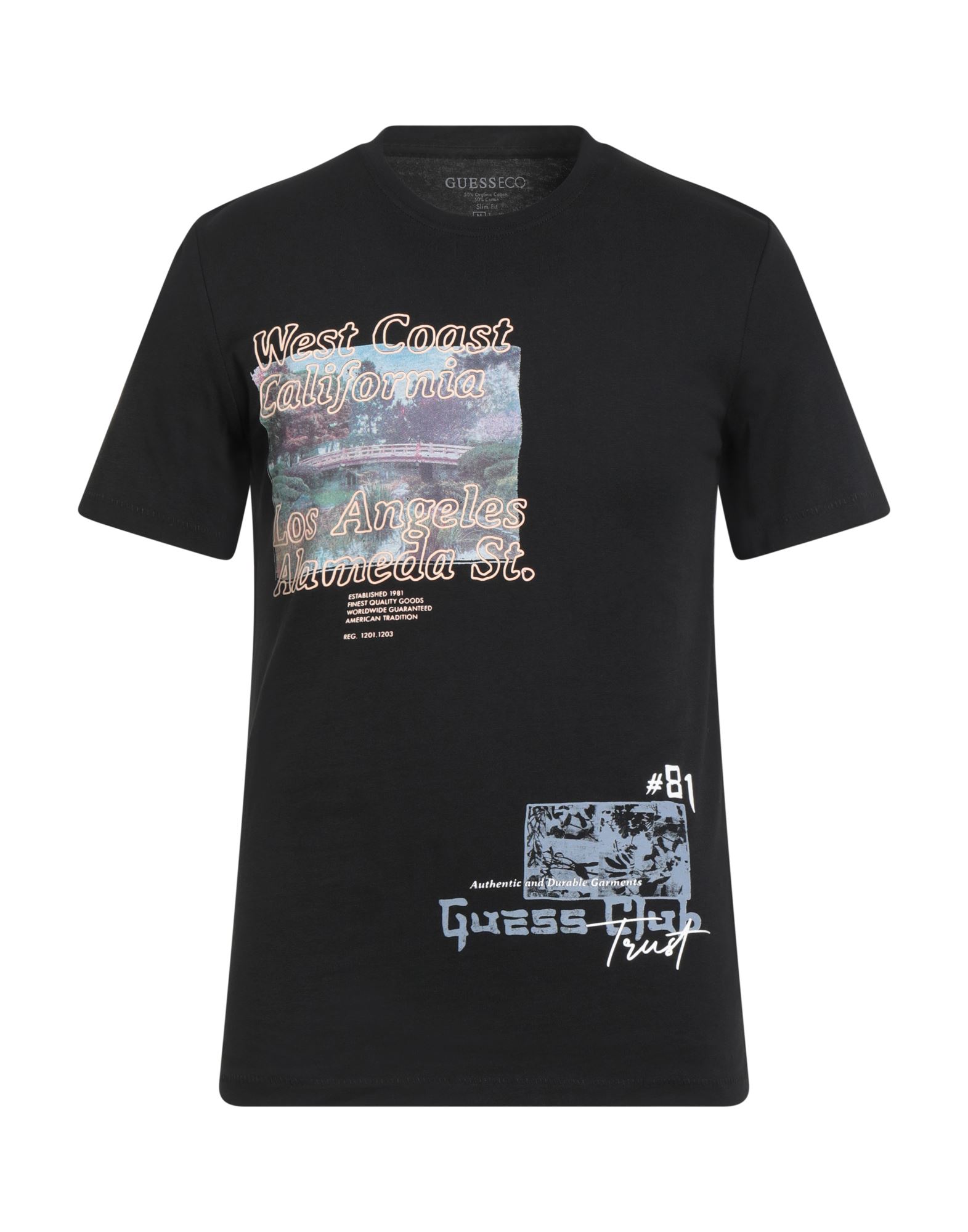 패턴 티셔츠, 저지, 프린트 디테일 솔리드 컬러, 브랜드 로고, 크루넥, 쇼트 슬리브, 세탁기로 세탁, 표백 금지, 건조기 사용불가, 다림질 금지. 이미지