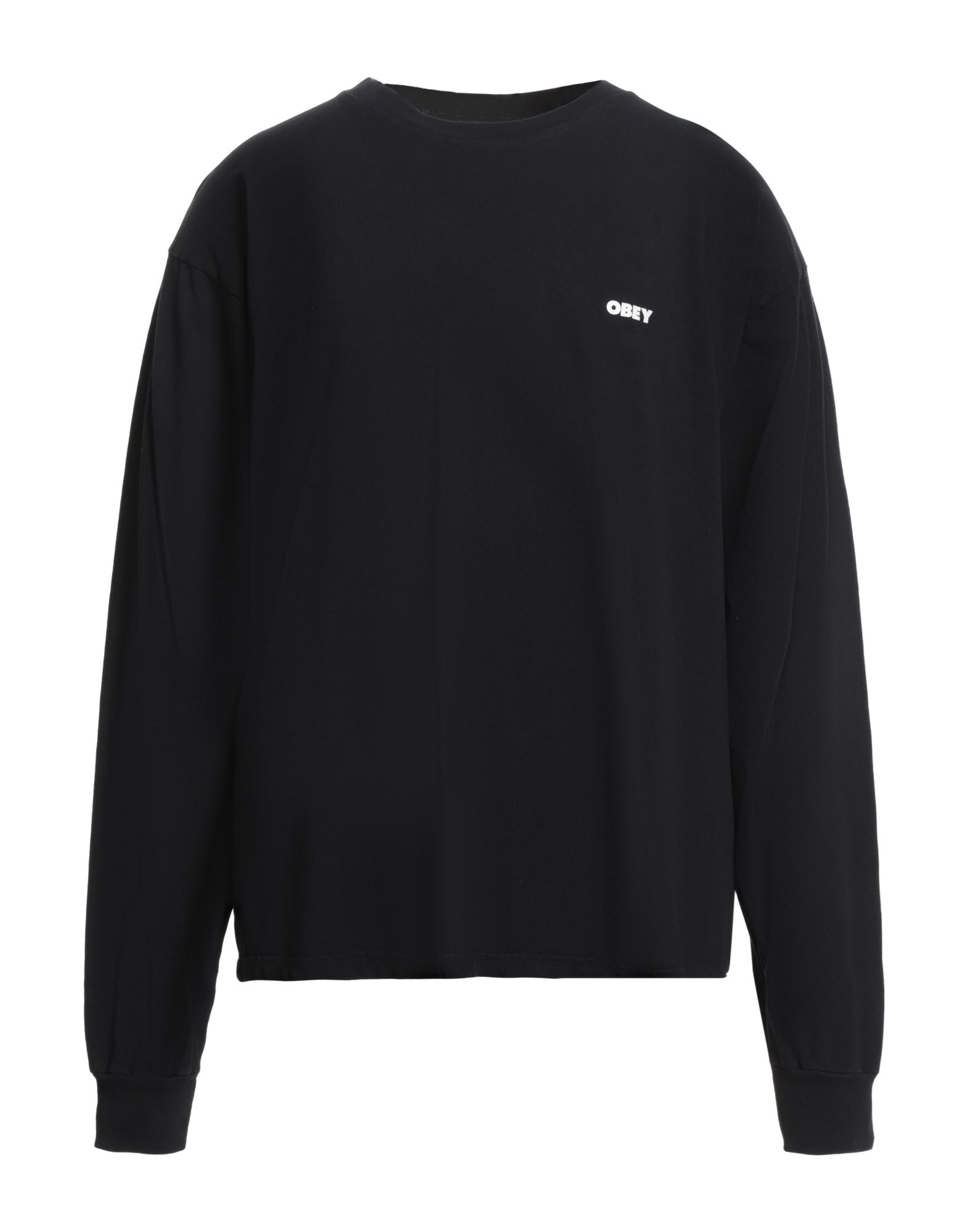 베이직 티, 저지, 솔리드 컬러, 브랜드 로고, 크루넥, 롱 슬리브, 세탁기로 세탁, 건조기 사용가능. 이미지