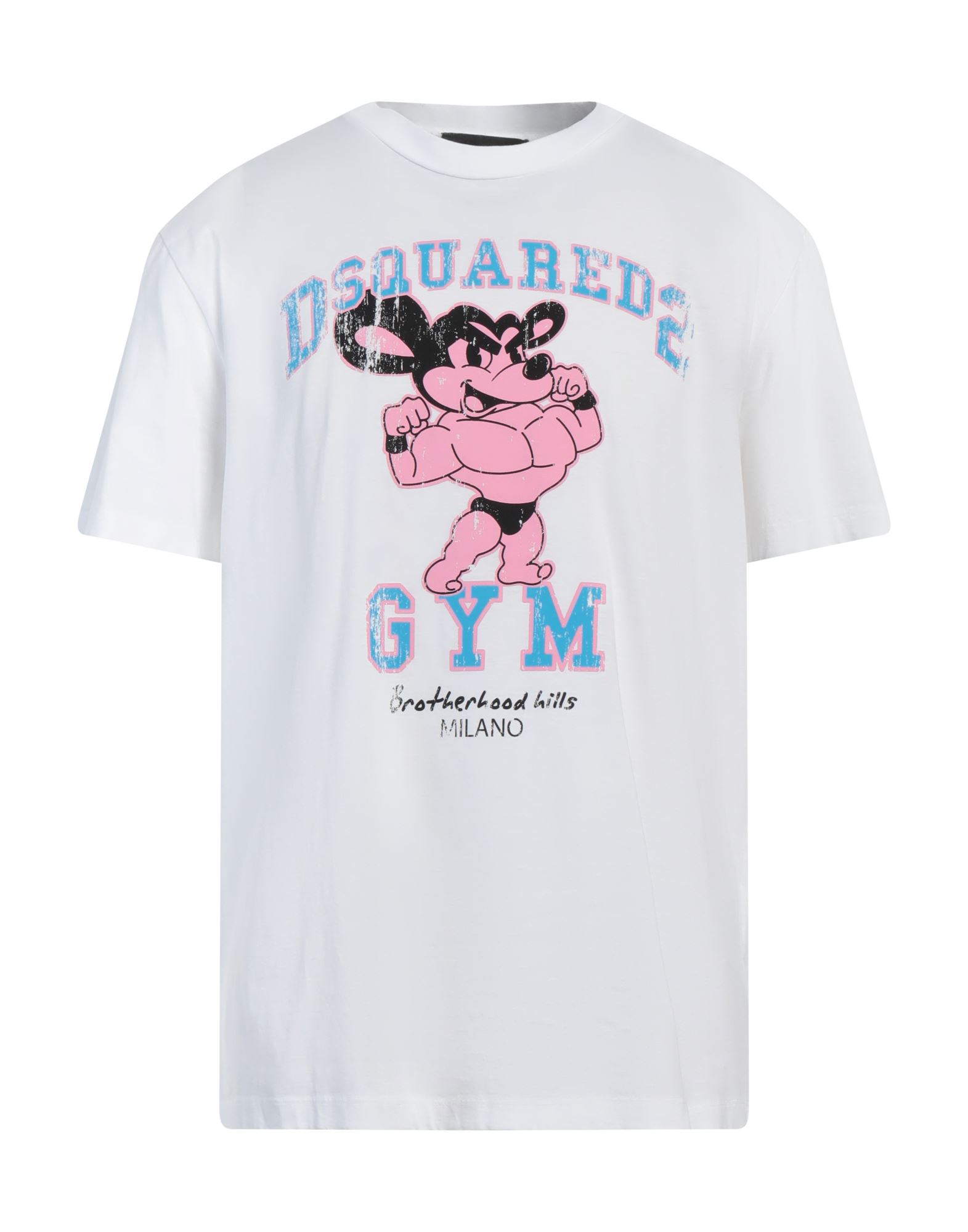 패턴 티셔츠, 저지, 프린트 디테일 솔리드 컬러, 브랜드 로고, 크루넥, 쇼트 슬리브, 세탁기 세탁 또는 드라이클리닝, 표백 금지, 건조기 사용불가. 이미지