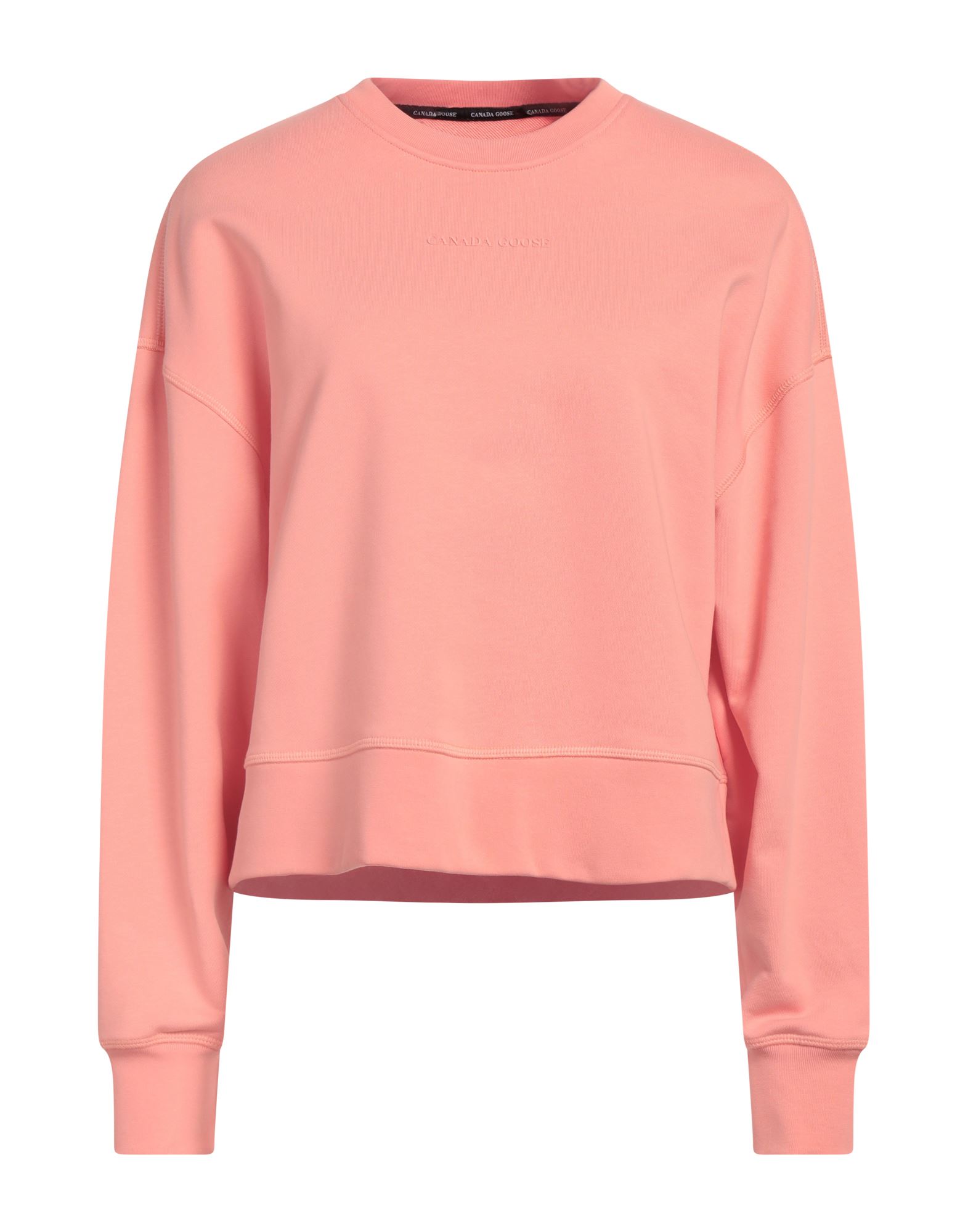 프렌치 테리, 브랜드 로고, 솔리드 컬러, 크루넥, 롱 슬리브. 이미지