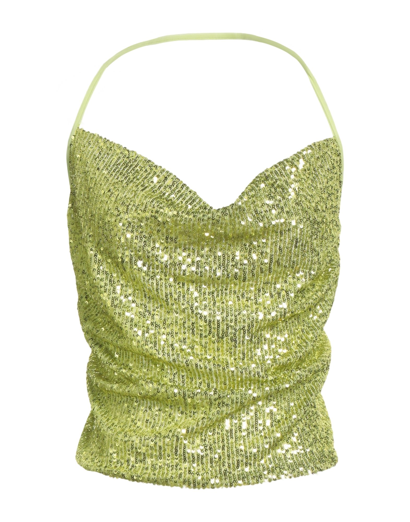 탑, 튤, 스트레치 패브릭, 장식 디테일 솔리드 컬러, 시퀸, 드레이프 네크라인, 슬리브리스, 안감있음, 타이 여밈, 손세탁 또는 드라이클리닝, 표백 금지, 건조기 사용불가, 스타일과 우아함 그리고 화려함이 어우러진 멋진 파티 룩을 연출해줄 피스. 이미지