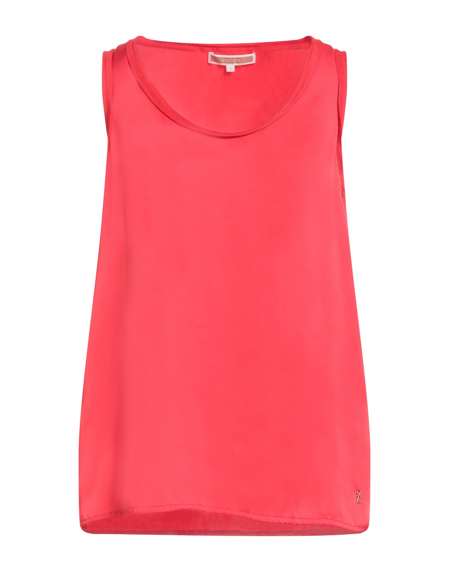 탑, 새틴, 솔리드 컬러, 브랜드 로고, 크루넥, 슬리브리스, 손세탁 또는 드라이클리닝, 표백 금지, 건조기 사용불가. 이미지