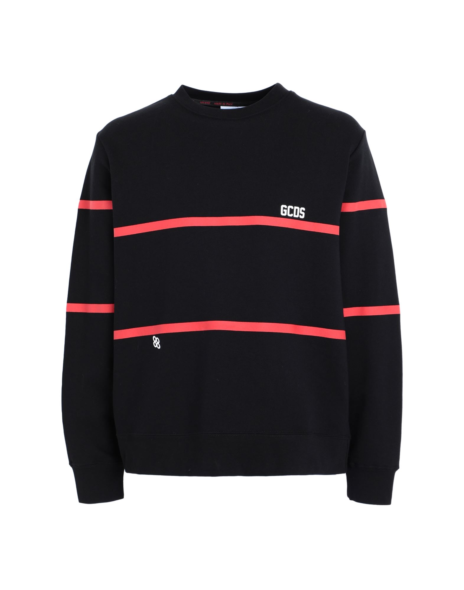 프렌치 테리, 프린트 디테일 솔리드 컬러, 브랜드 로고, 크루넥, 롱 슬리브. 이미지