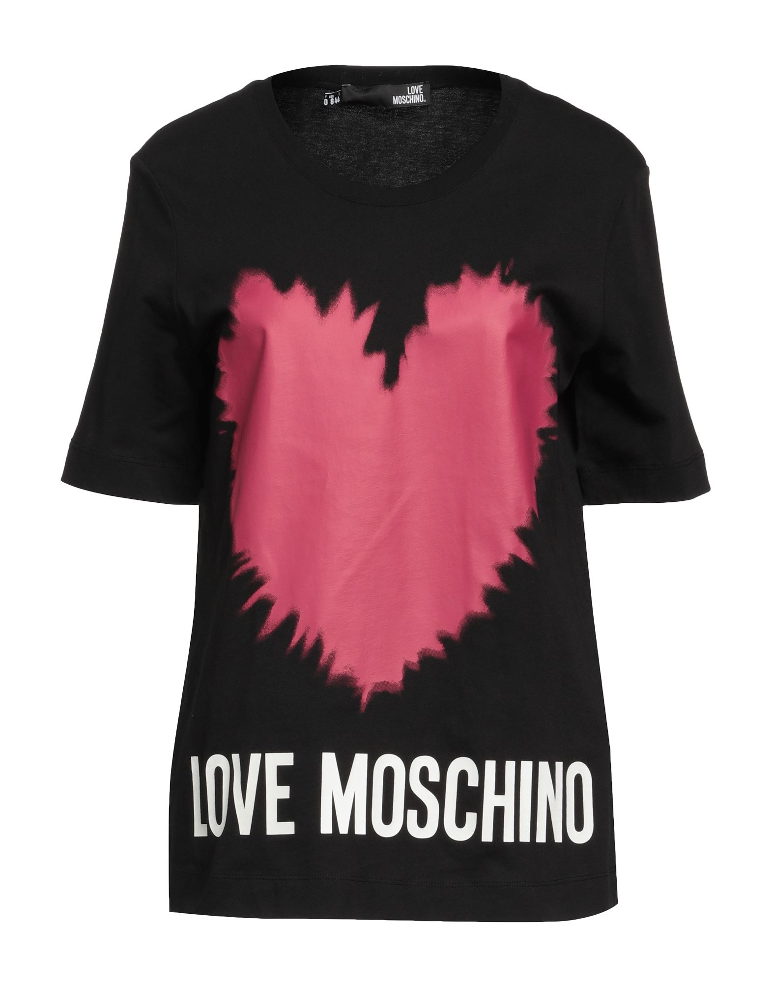 저지, 장식 부착 없음, 프린트 디테일 솔리드 컬러, 크루넥, 쇼트 슬리브, 포켓 없음, 티셔츠. 이미지