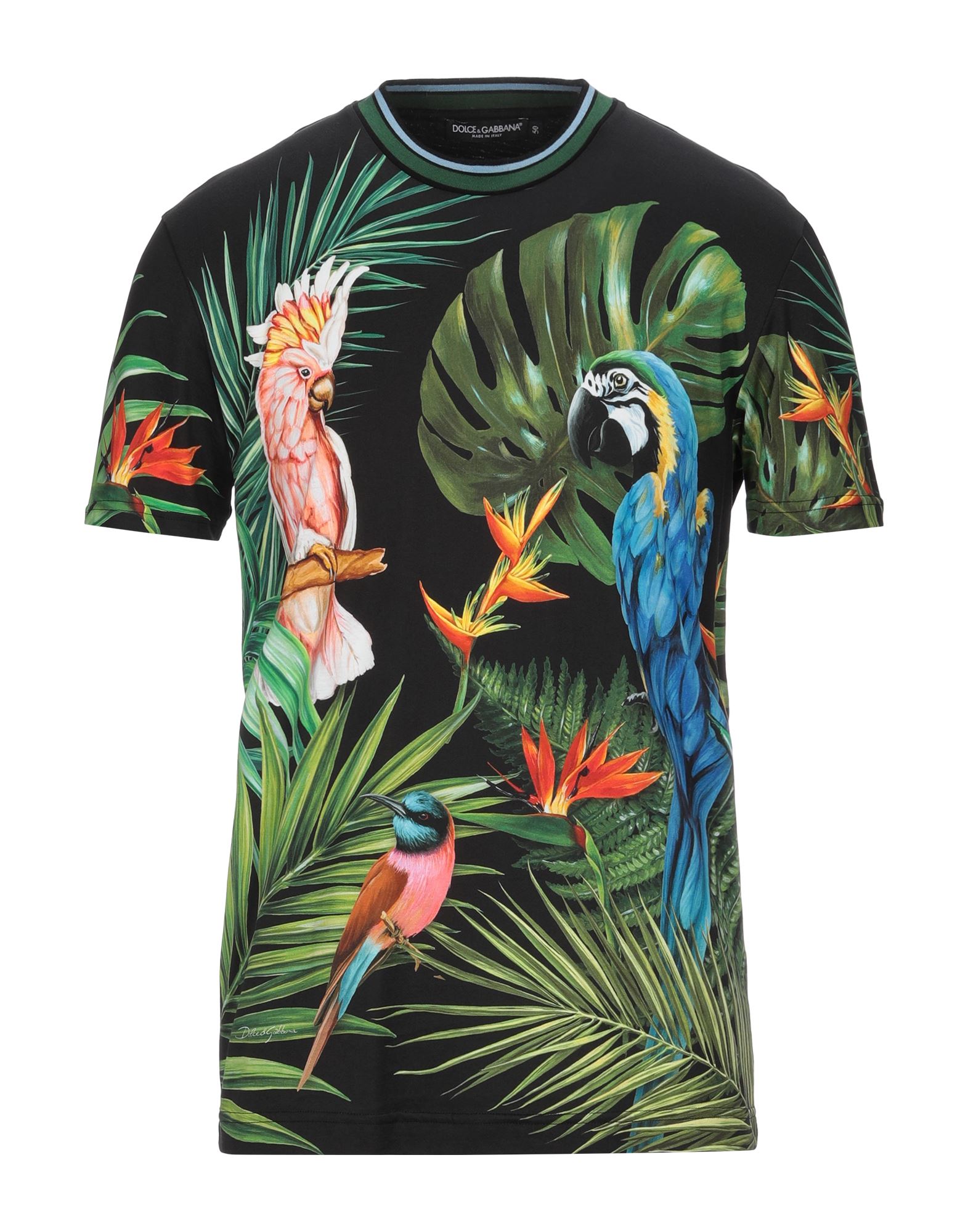 저지, 로고, 플로럴 모티브, 라운드 네크라인, 쇼트 슬리브, 포켓 없음, 라지 핏. 이미지