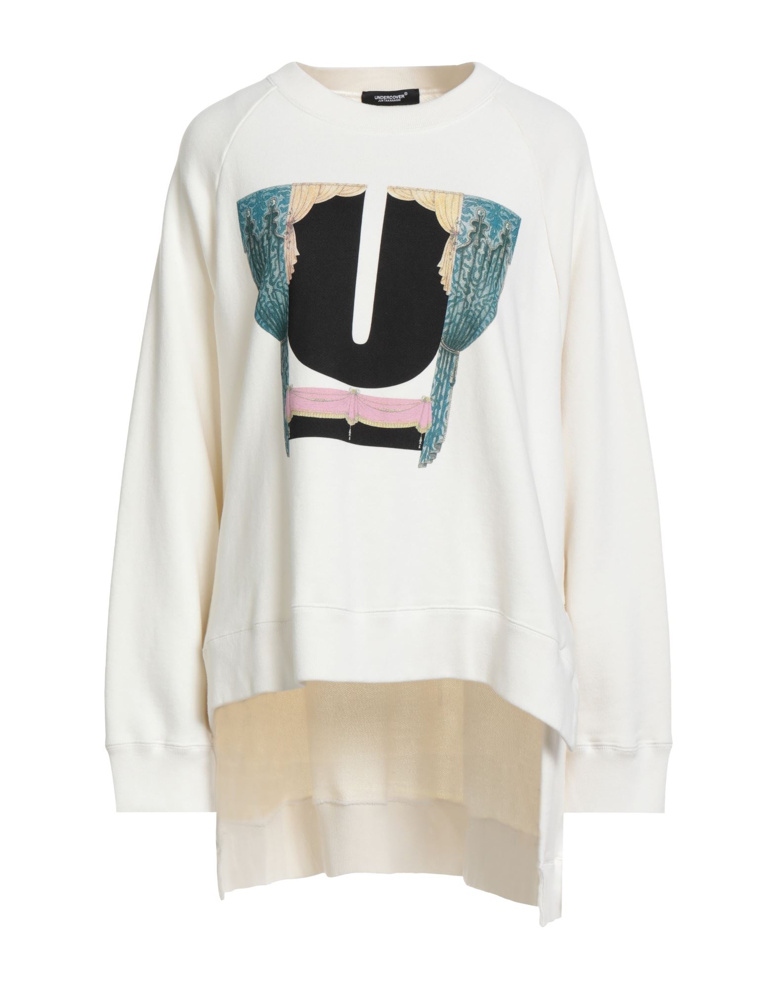 프렌치 테리, 프린트 디테일 솔리드 컬러, 장식 부착 없음, 크루넥, 롱 슬리브, 세탁기로 세탁, 표백 금지, 건조기 사용불가. 이미지