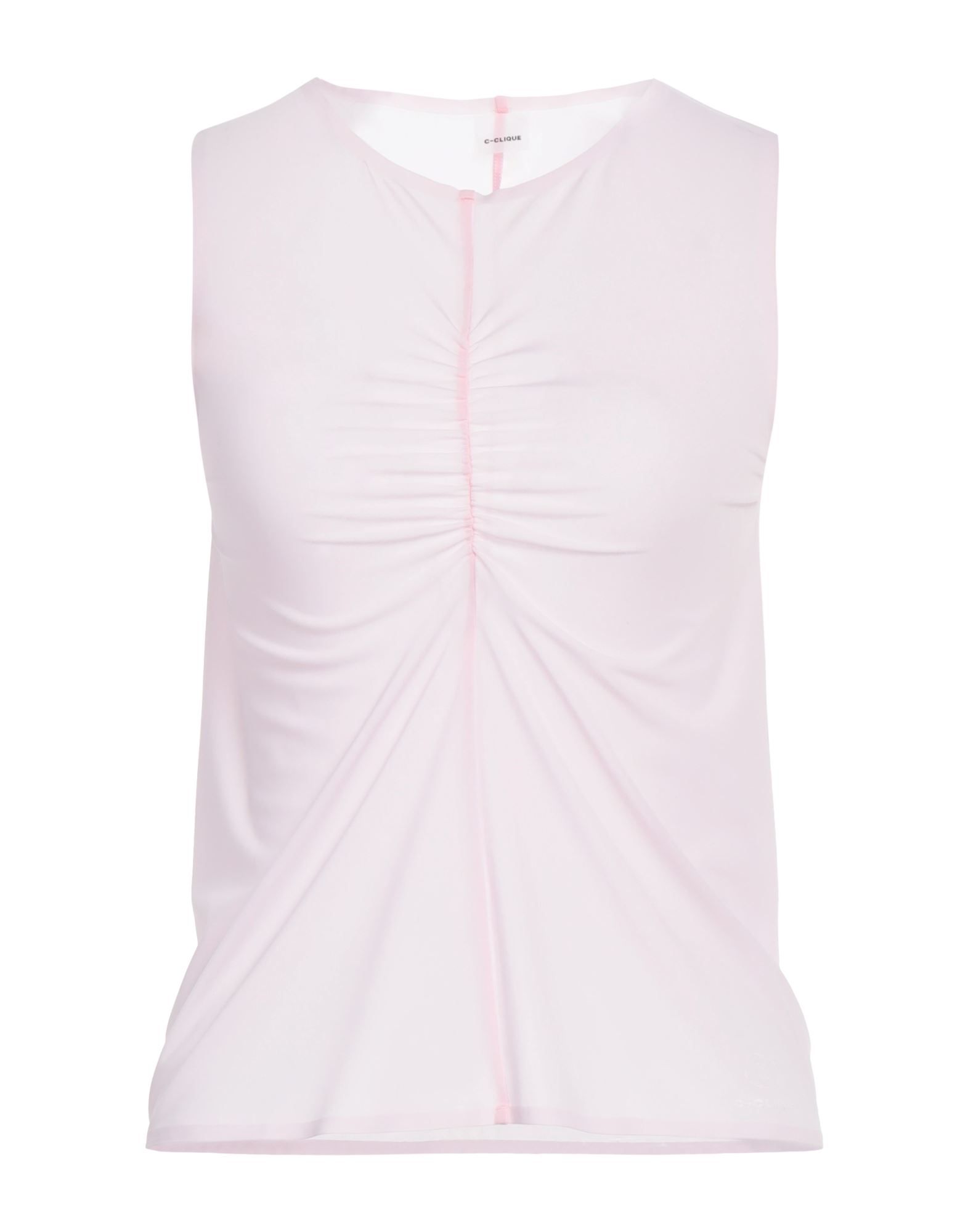 저지, 개더 디테일, 솔리드 컬러, 크루넥, 슬리브리스, 포켓 없음, 스트레치, 드라이클리닝 금지, 건조기 사용불가, 표백 금지, 탑. 이미지