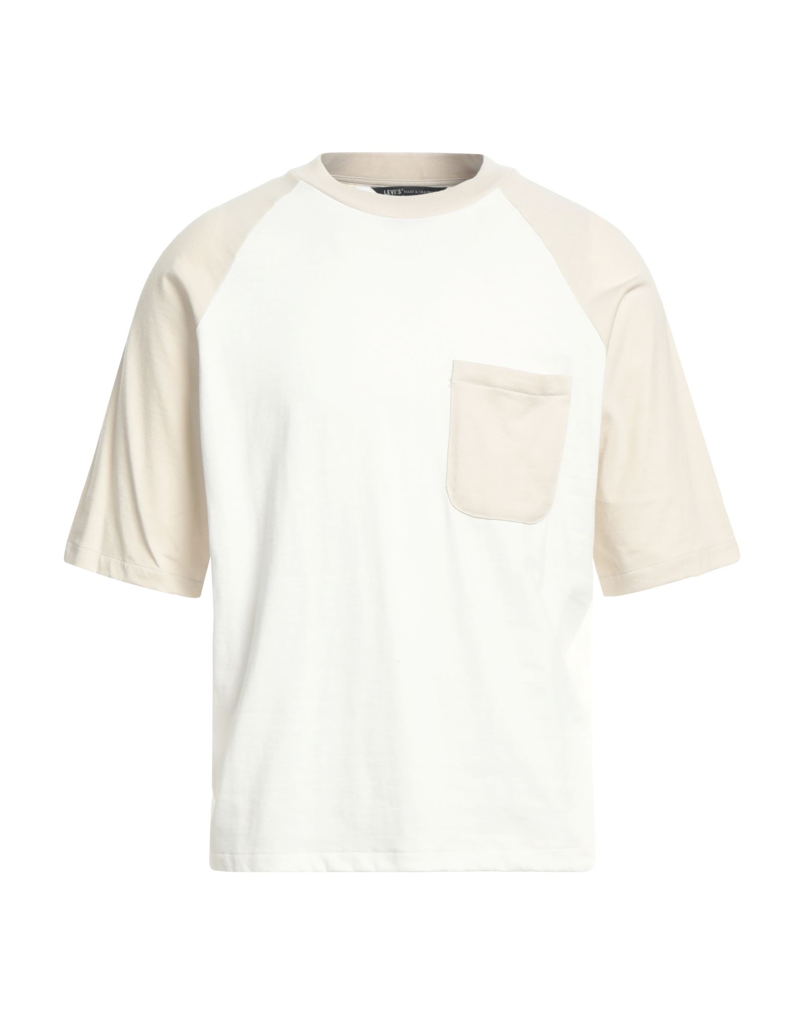 저지, 장식 부착 없음, 투톤 패턴, 크루넥, 쇼트 슬리브, 싱글 포켓, 티셔츠. 이미지