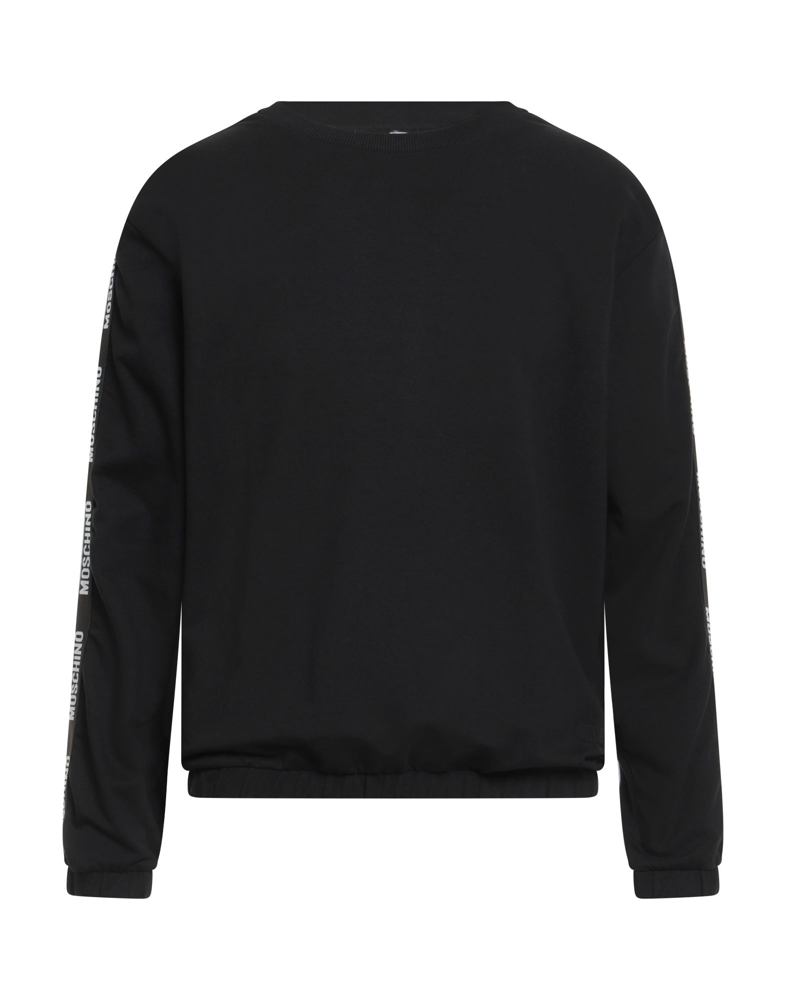 프렌치 테리, 스트레치 패브릭, 장식 디테일 솔리드 컬러, 사이드 스트라이프, 브랜드 로고, 크루넥, 롱 슬리브, 세탁기로 세탁, 표백 금지, 건조기 사용불가. 이미지