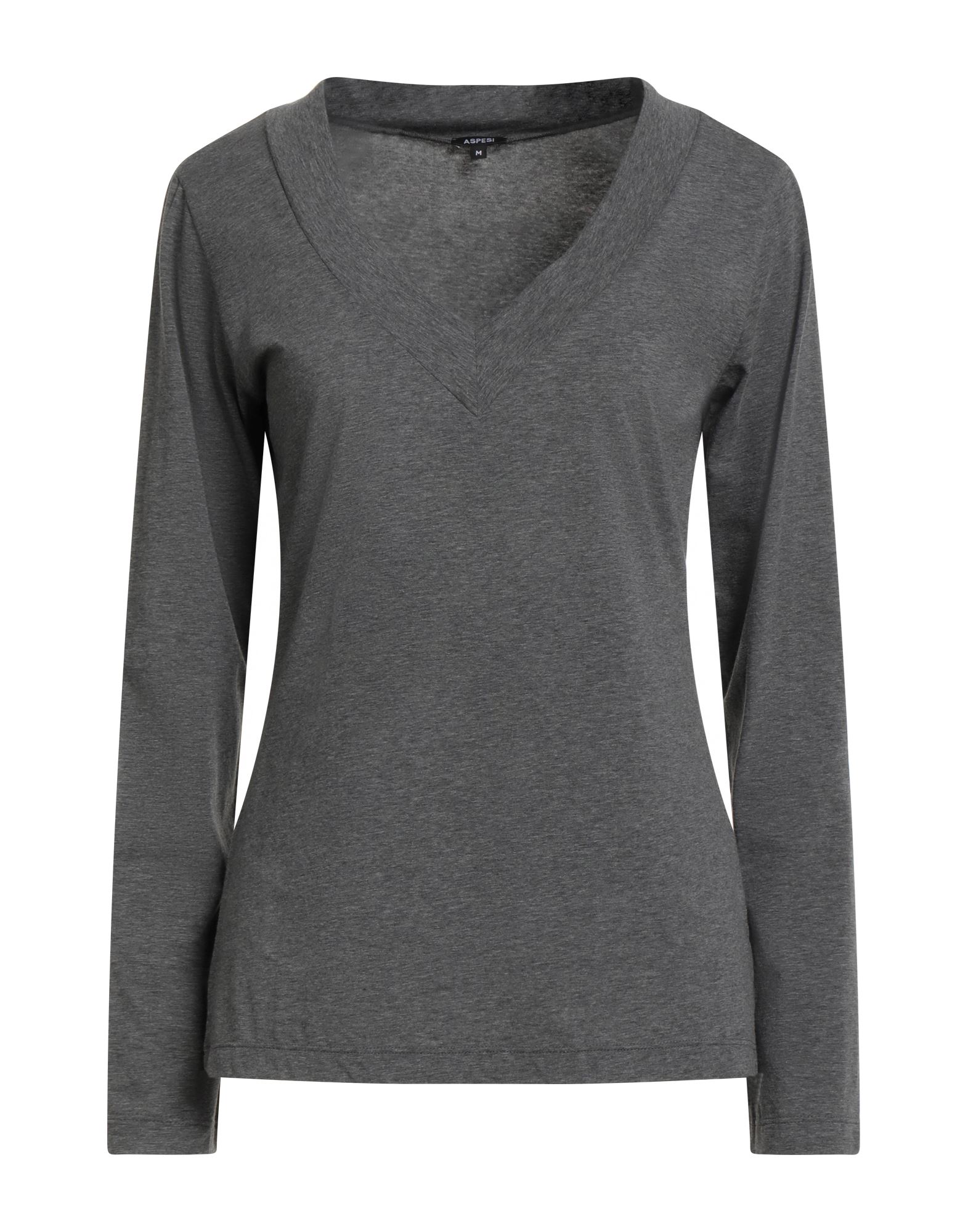 베이직 티, 저지, 스트레치 패브릭, 멜란지, 장식 부착 없음, v 네크라인, 롱 슬리브, 손세탁 또는 드라이클리닝, 표백 금지, 건조기 사용불가, 이 브랜드는 사이즈가 작게 나옵니다. 이미지