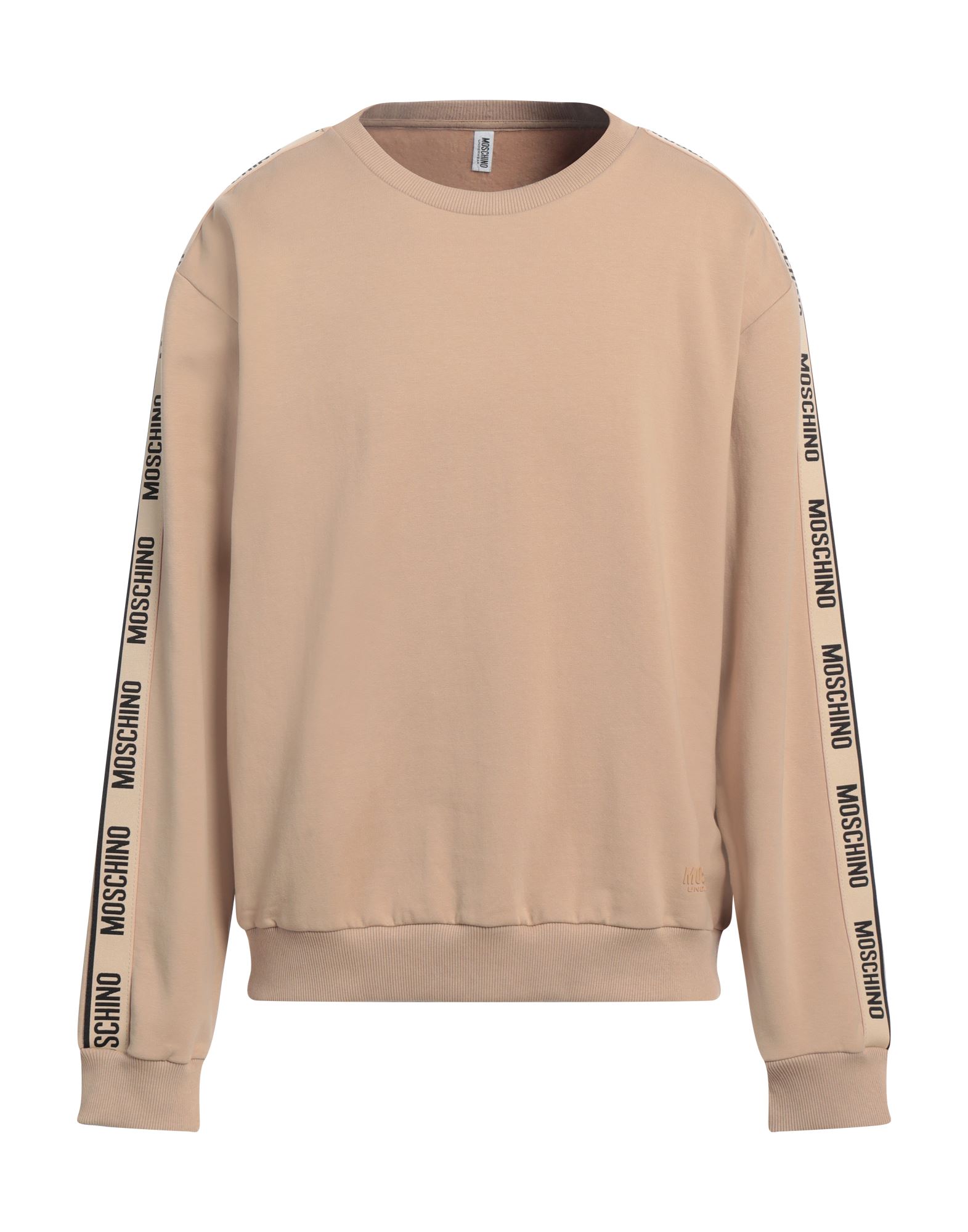 플리스, 장식 디테일 솔리드 컬러, 브랜드 로고, 사이드 스트라이프, 크루넥, 롱 슬리브, 스트레치, 세탁기로 세탁, 표백 금지, 건조기 사용불가. 이미지