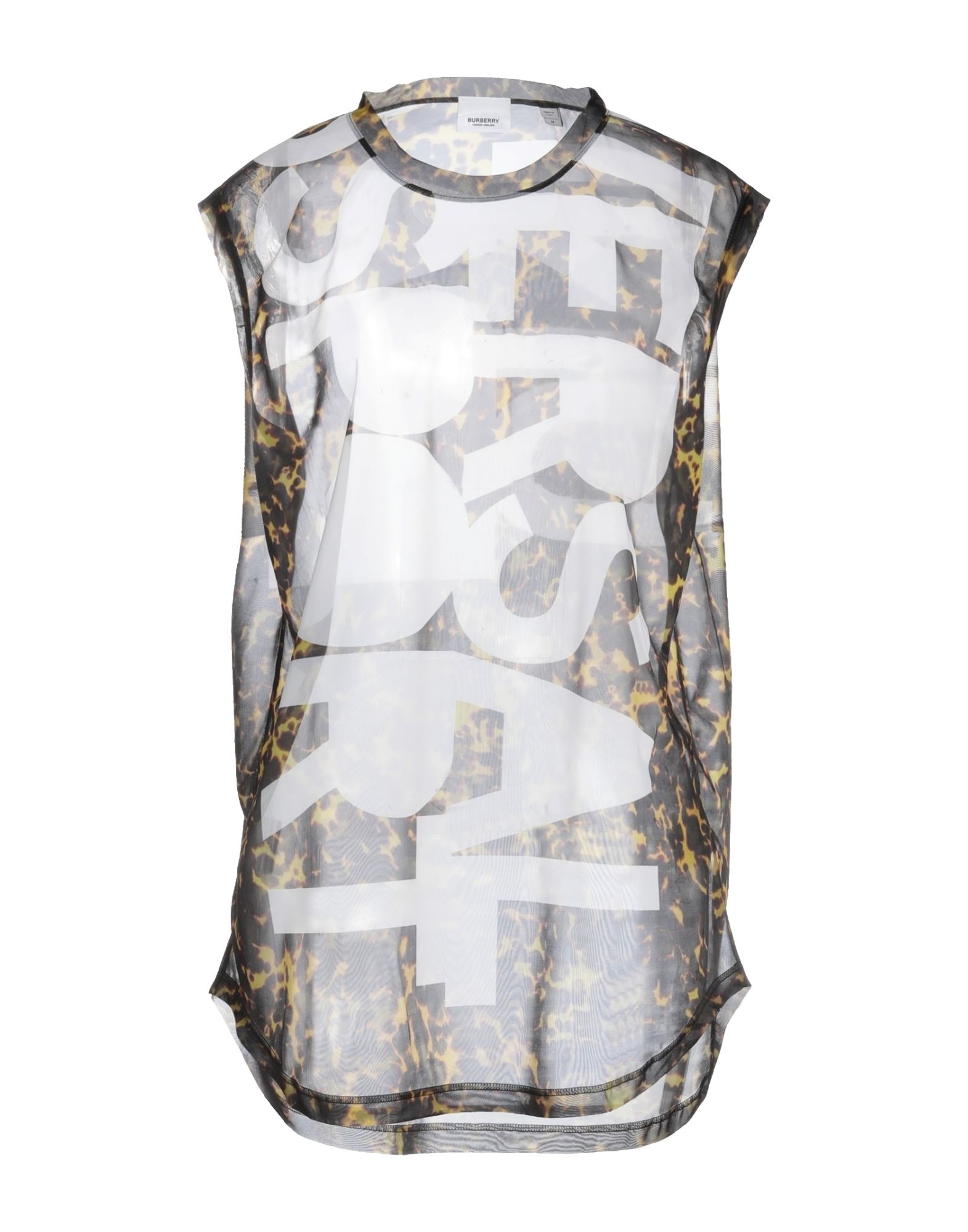 탑, 저지, 레오파드 패턴, 프린트, 비브 오버롤 네크라인, 슬리브리스. 이미지