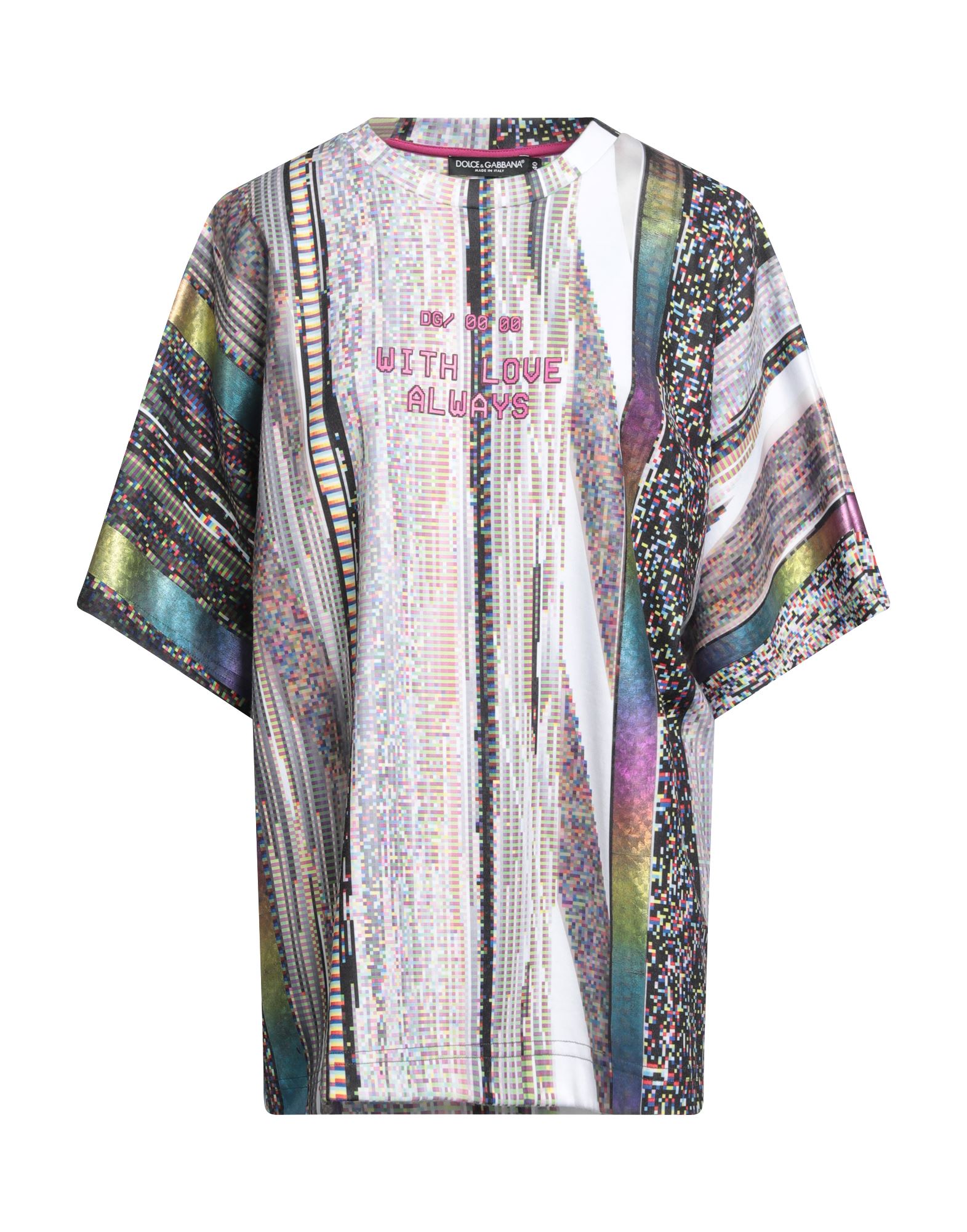 저지, 라운드 네크라인, 쇼트 슬리브, 스트라이프. 이미지